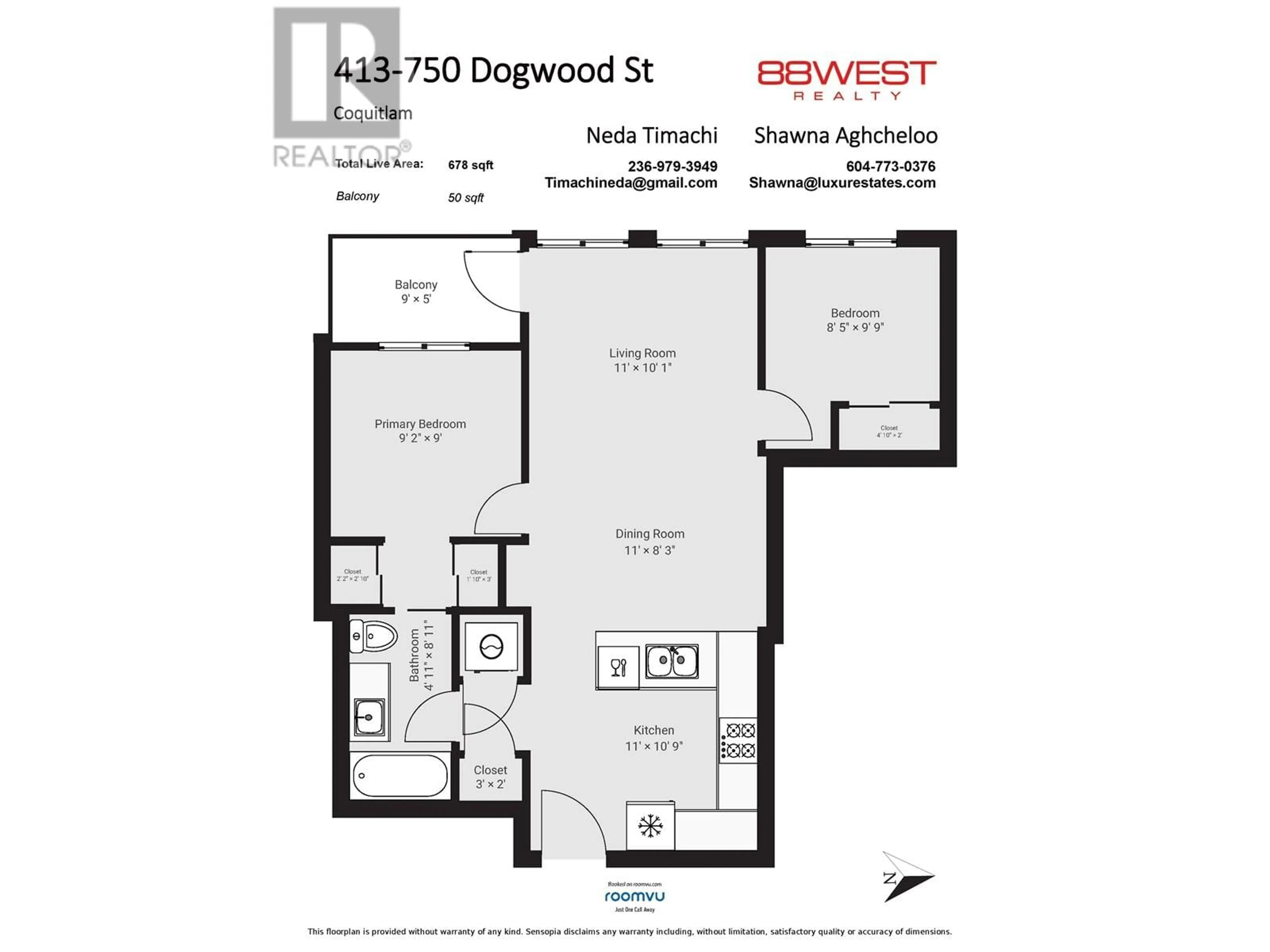 Floor plan for 413 - 750 DOGWOOD STREET, Coquitlam British Columbia V3J4B7