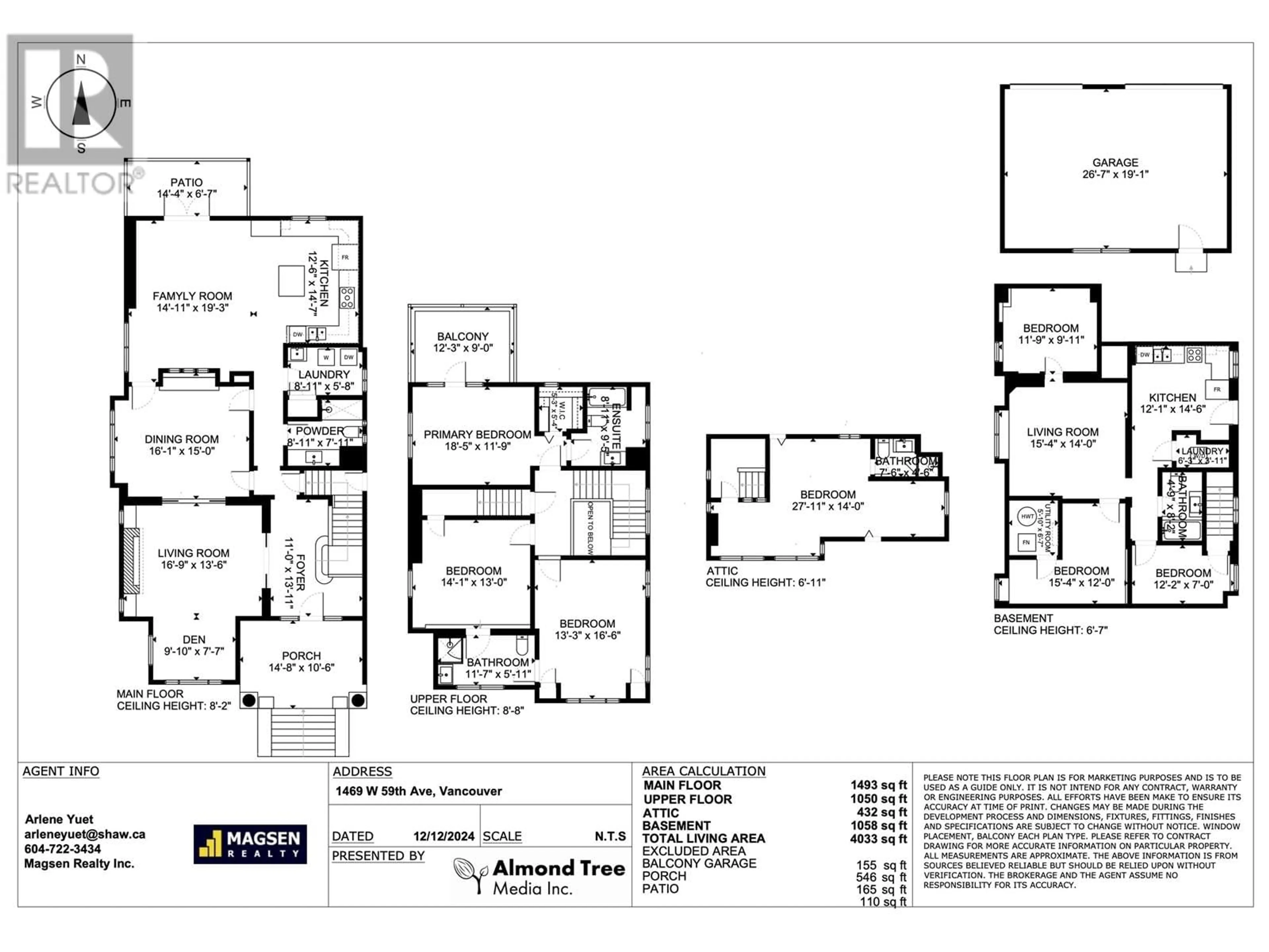 Floor plan for 1469 W 59TH STREET, Vancouver British Columbia V6P1Y8