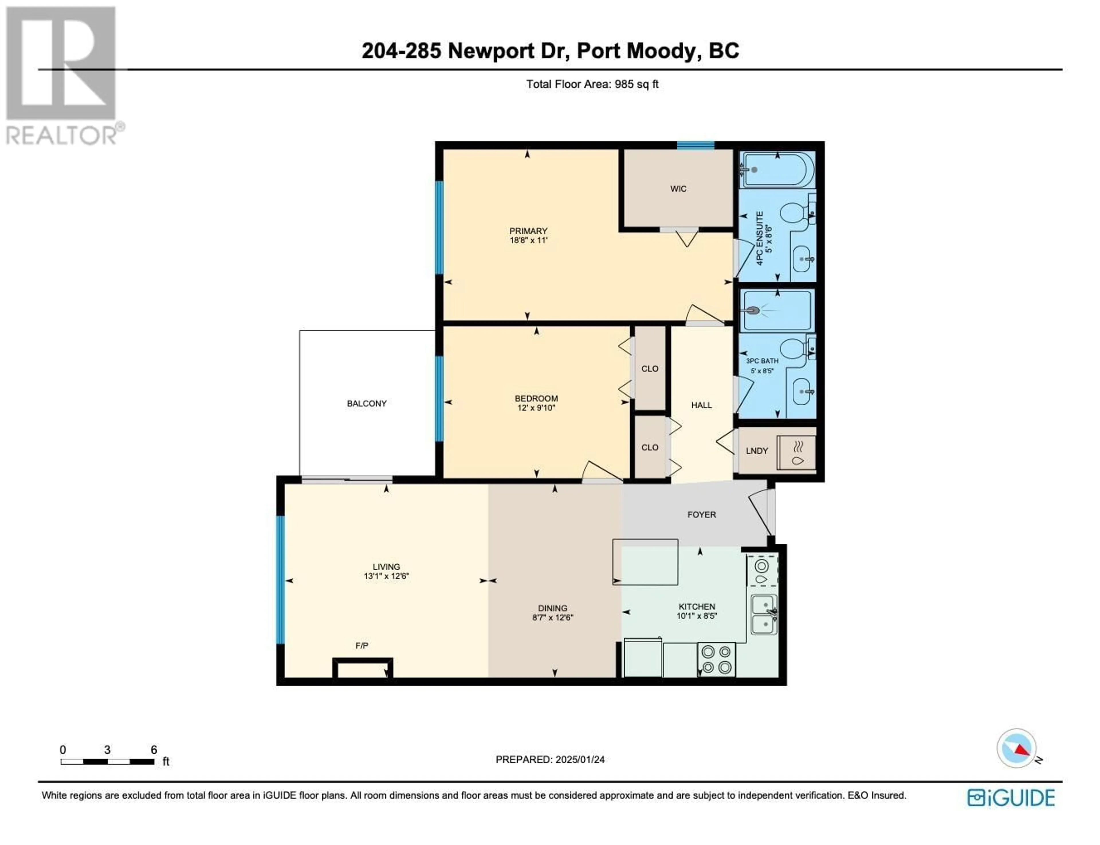 Floor plan for 204 285 NEWPORT DRIVE, Port Moody British Columbia V3H5J6