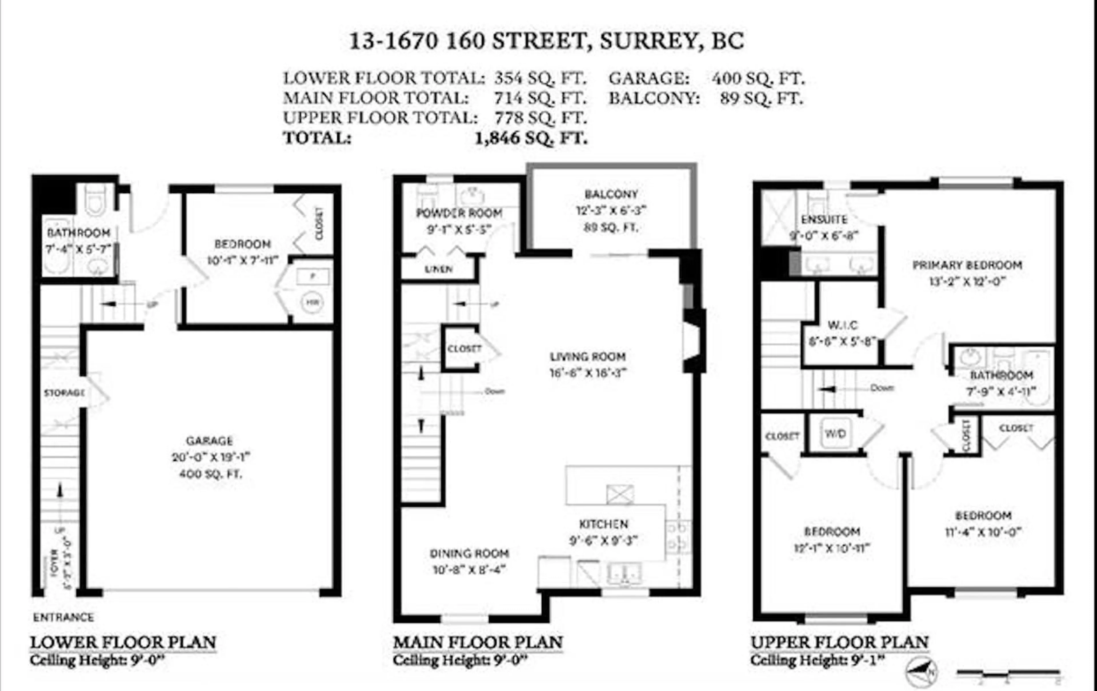 Floor plan for 13 1670 160 STREET, Surrey British Columbia V4A0C6