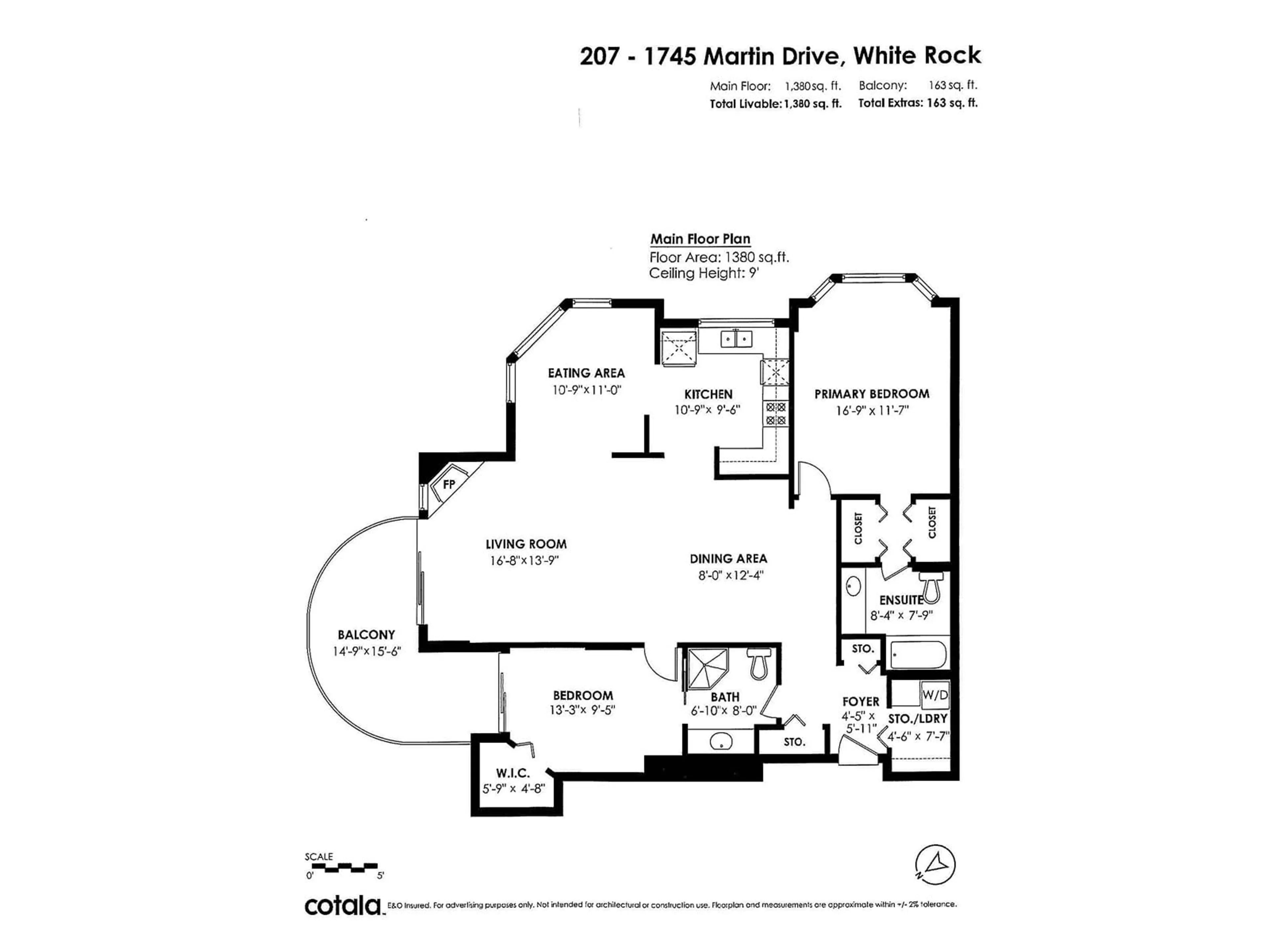 Floor plan for 207 1745 MARTIN DRIVE, Surrey British Columbia V4A9T5