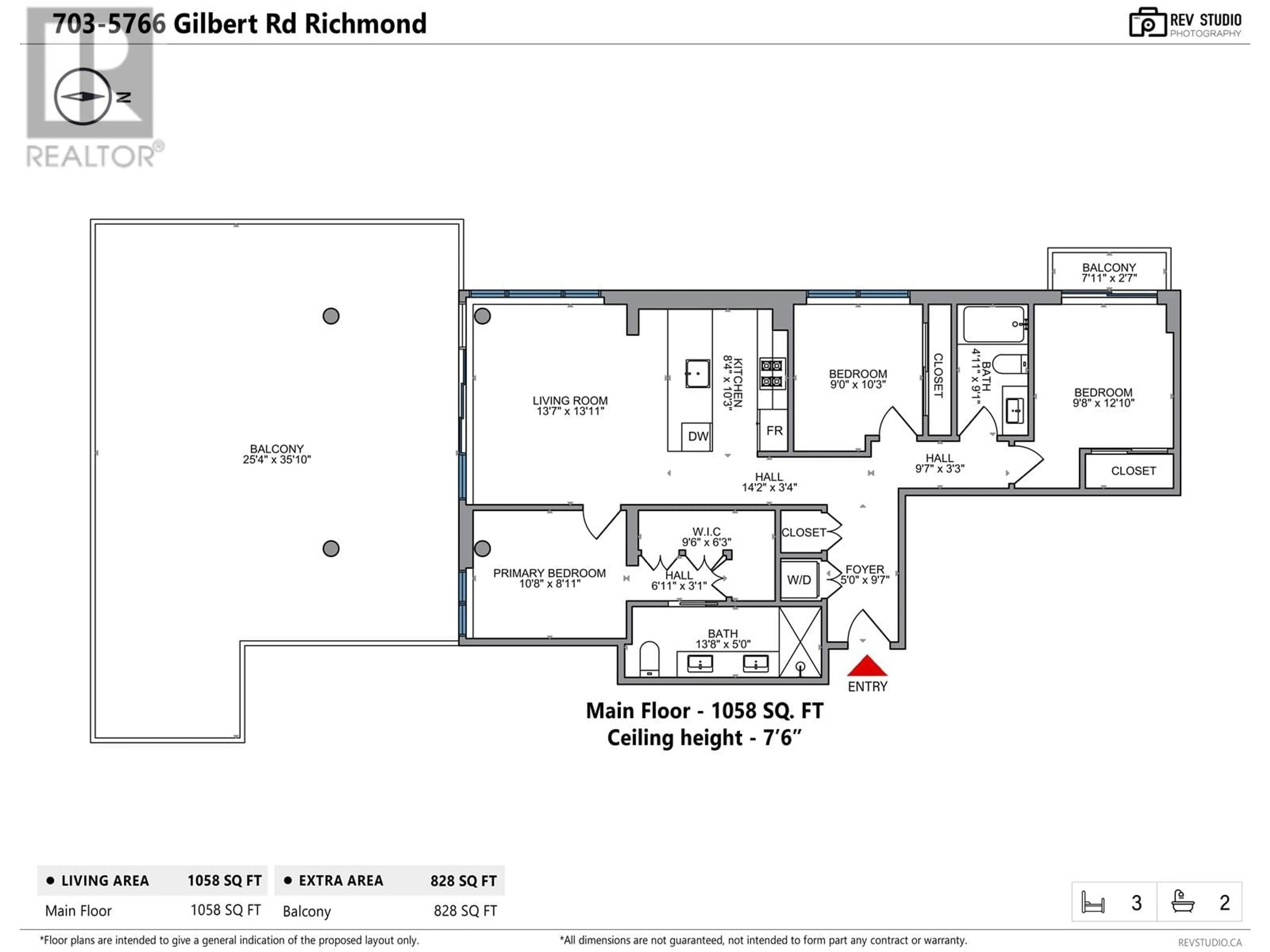 Floor plan for 703 5766 GILBERT ROAD, Richmond British Columbia V7C0G2