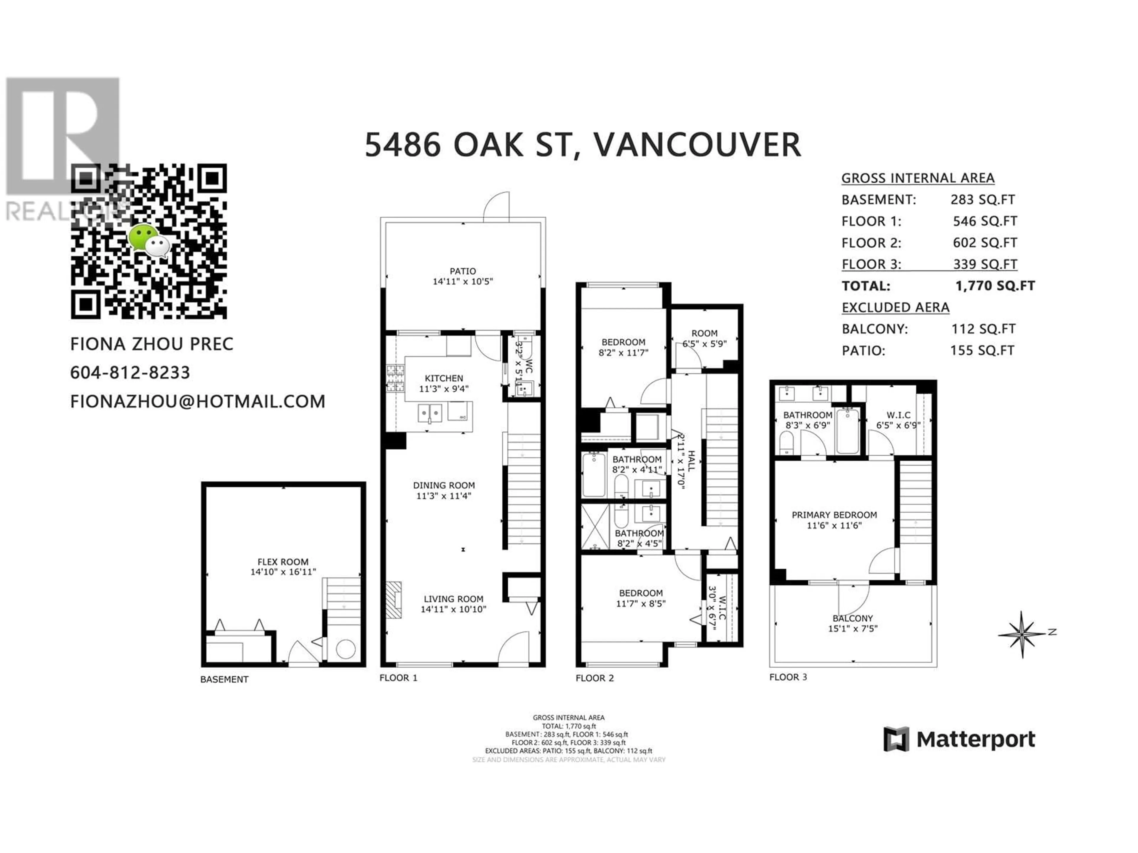 Floor plan for 5486 OAK STREET, Vancouver British Columbia V6M2V6