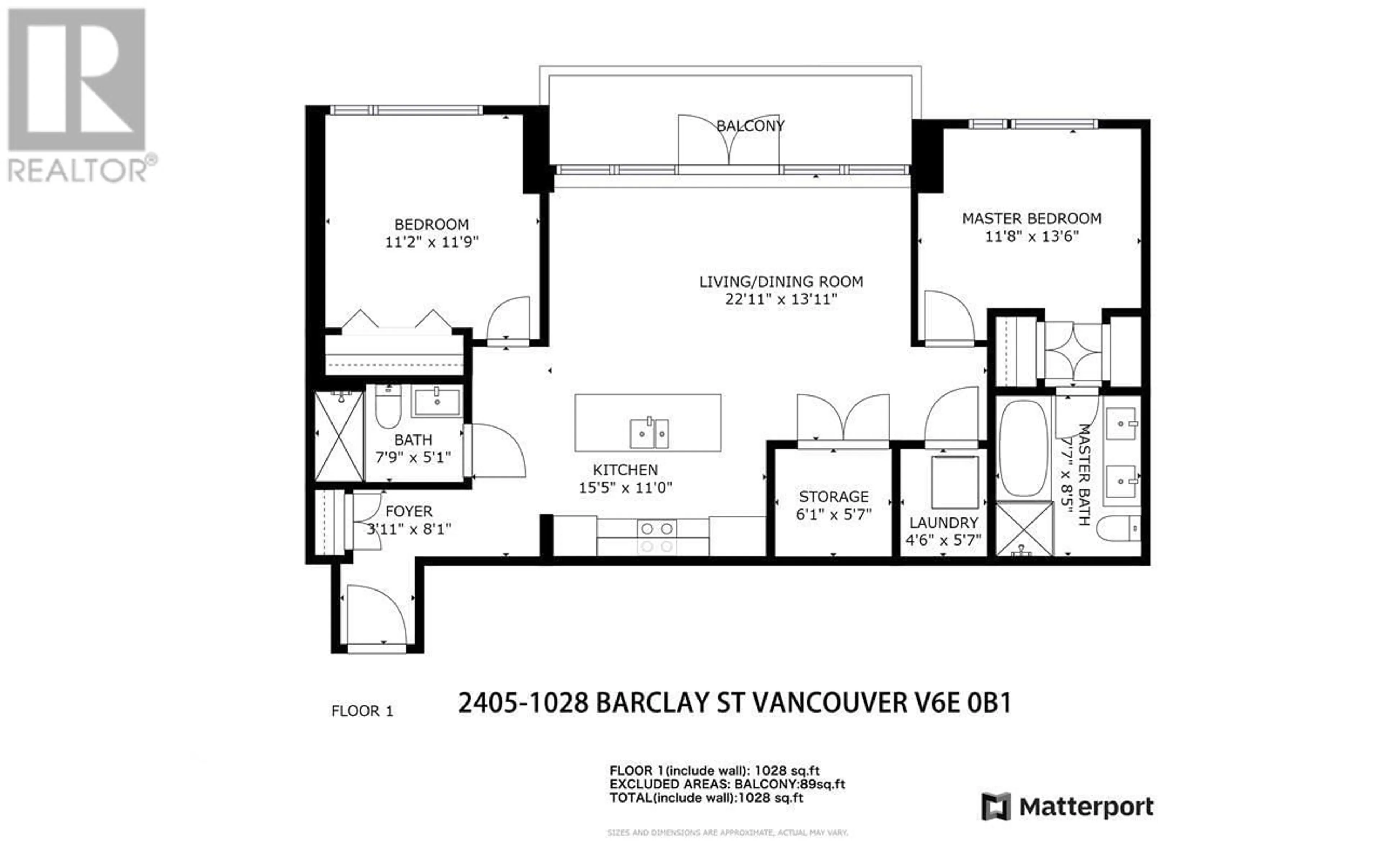 Floor plan for 2405 1028 BARCLAY STREET, Vancouver British Columbia V6E0B1