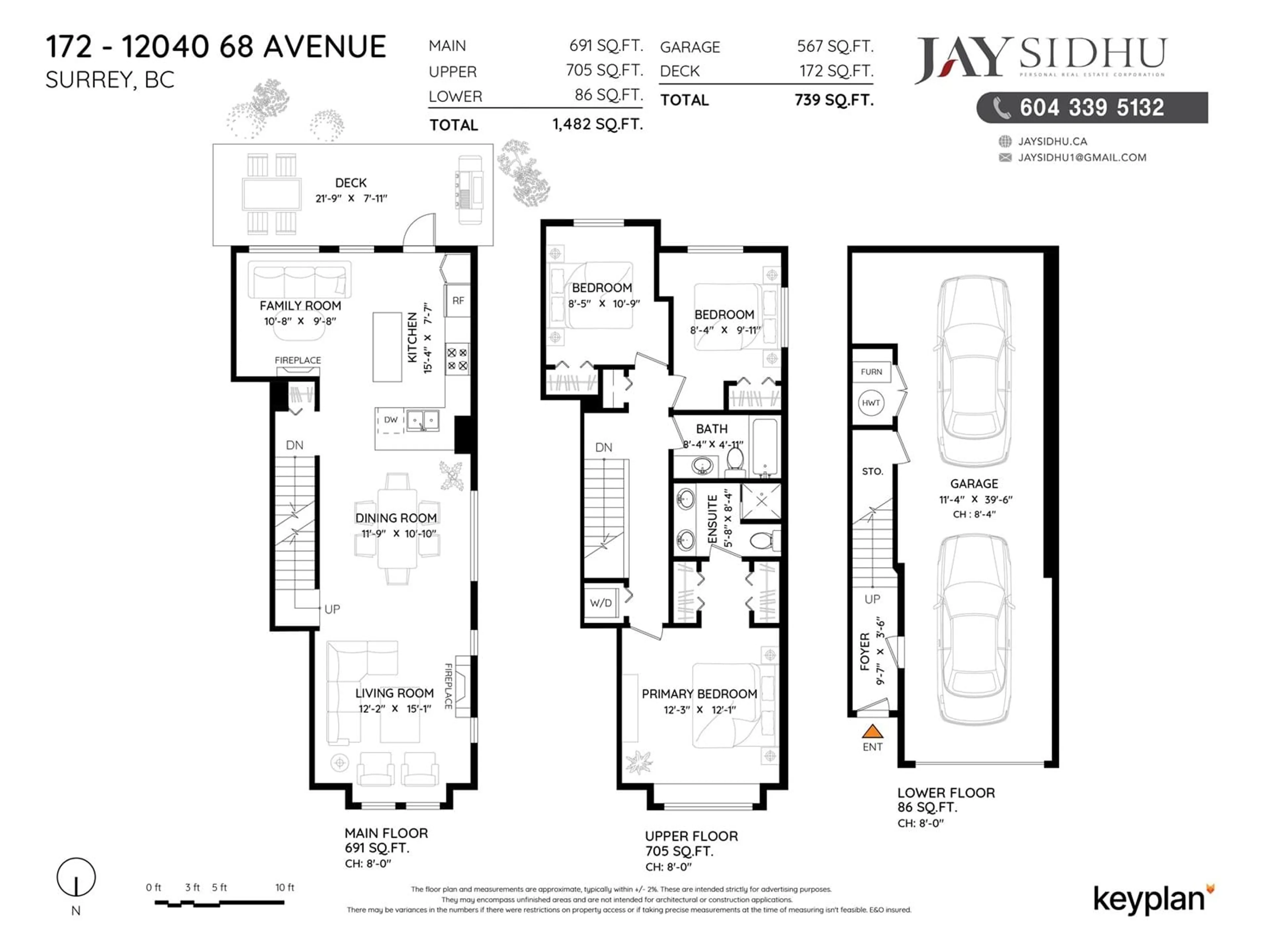 Floor plan for 172 12040 68 AVENUE, Surrey British Columbia V3W1P5