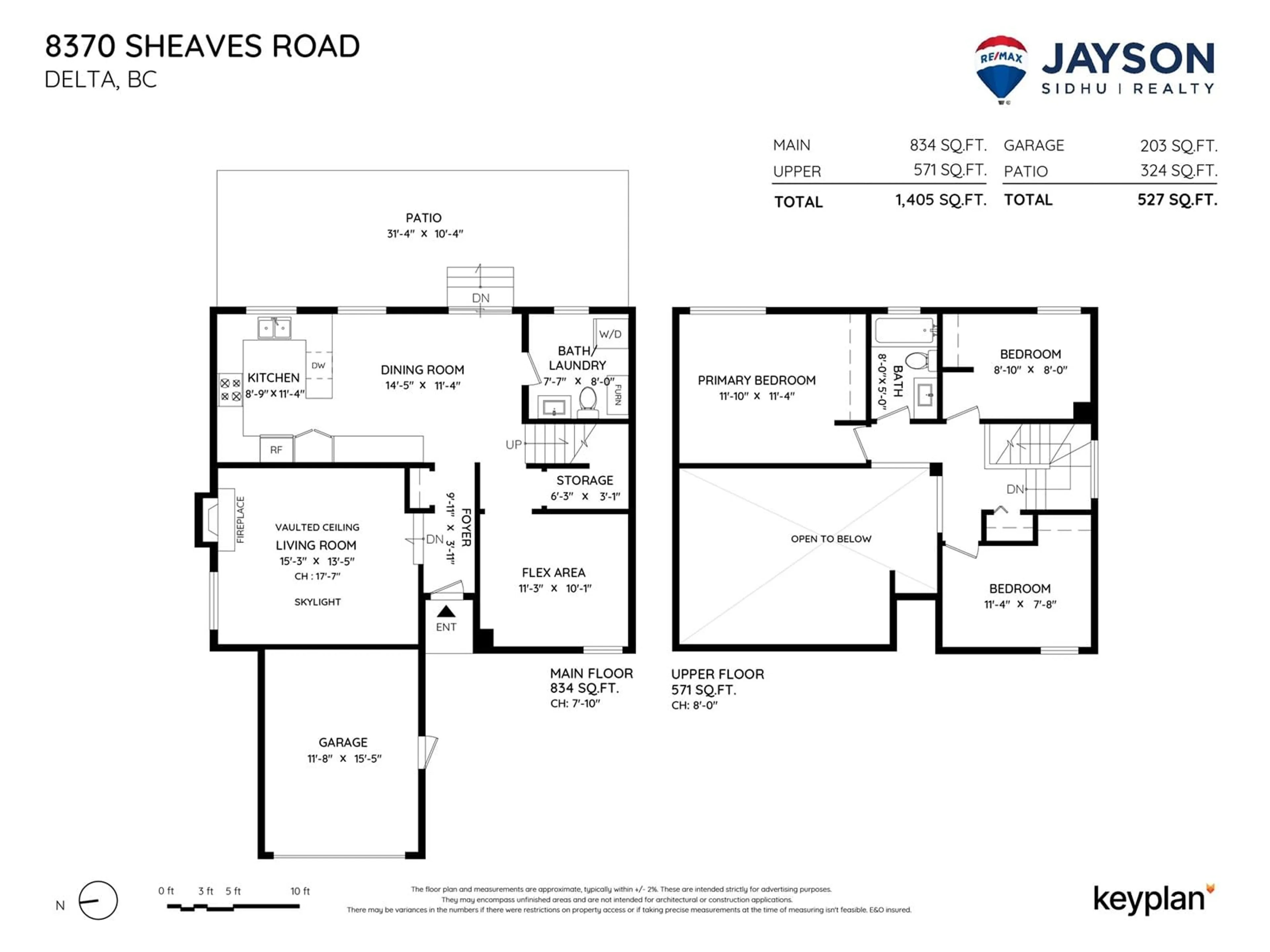 Floor plan for 8370 SHEAVES, Delta British Columbia V4C3X1