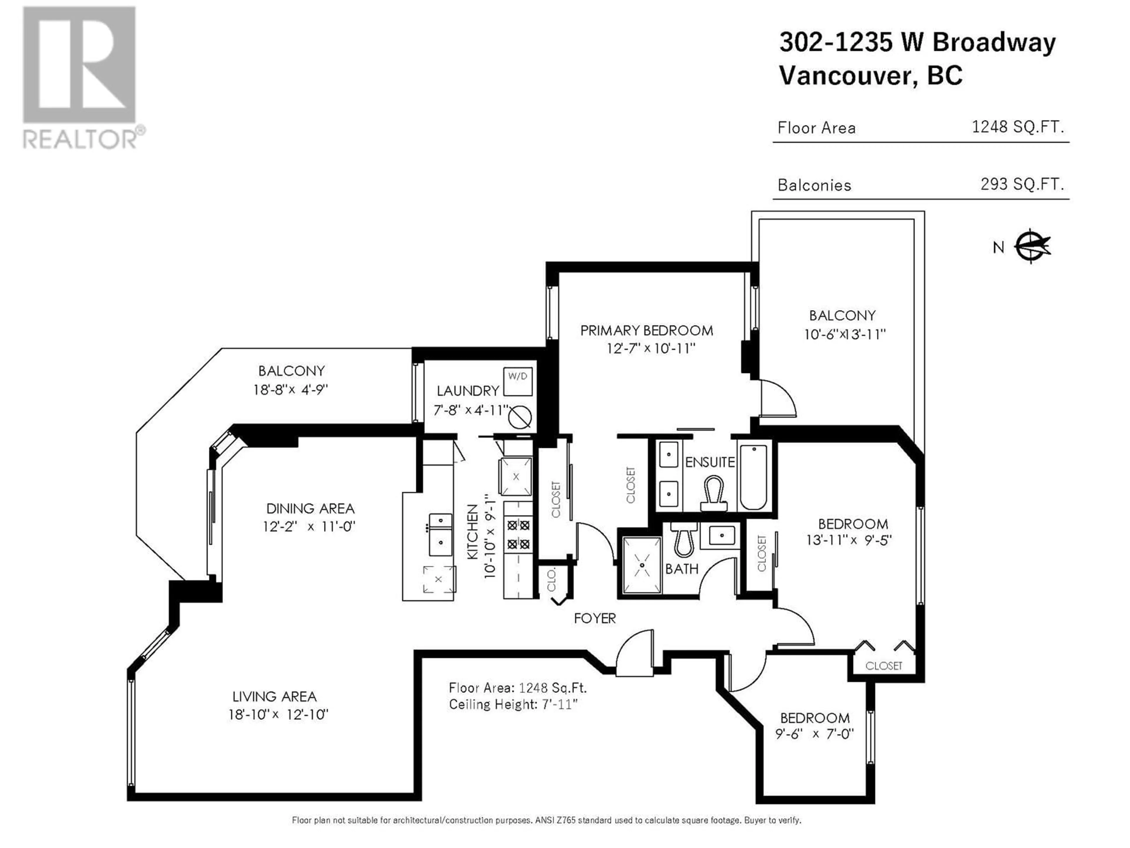 Floor plan for 302 1235 W BROADWAY, Vancouver British Columbia V6H1G7