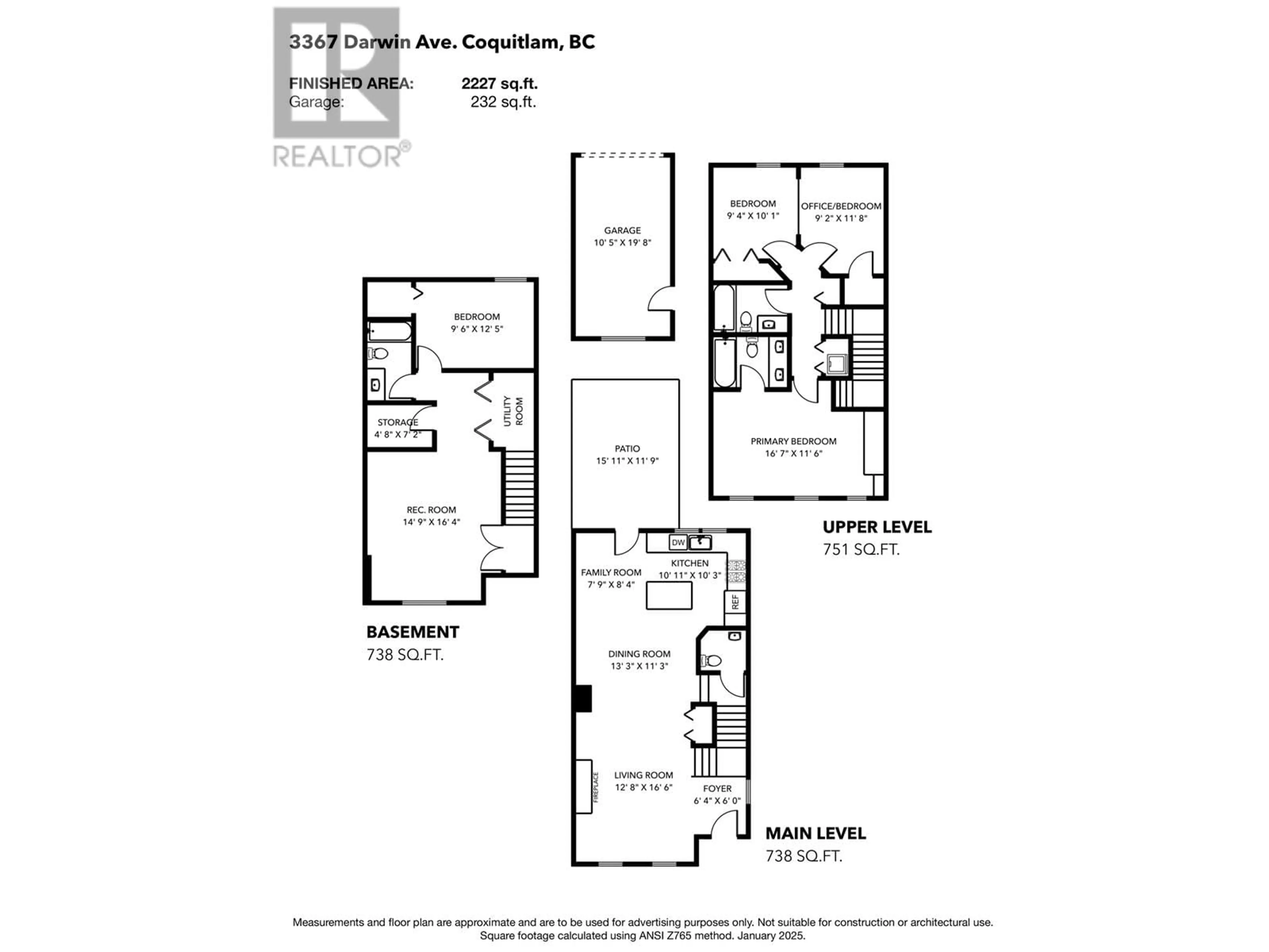 Floor plan for 3367 DARWIN AVENUE, Coquitlam British Columbia V3B0E8