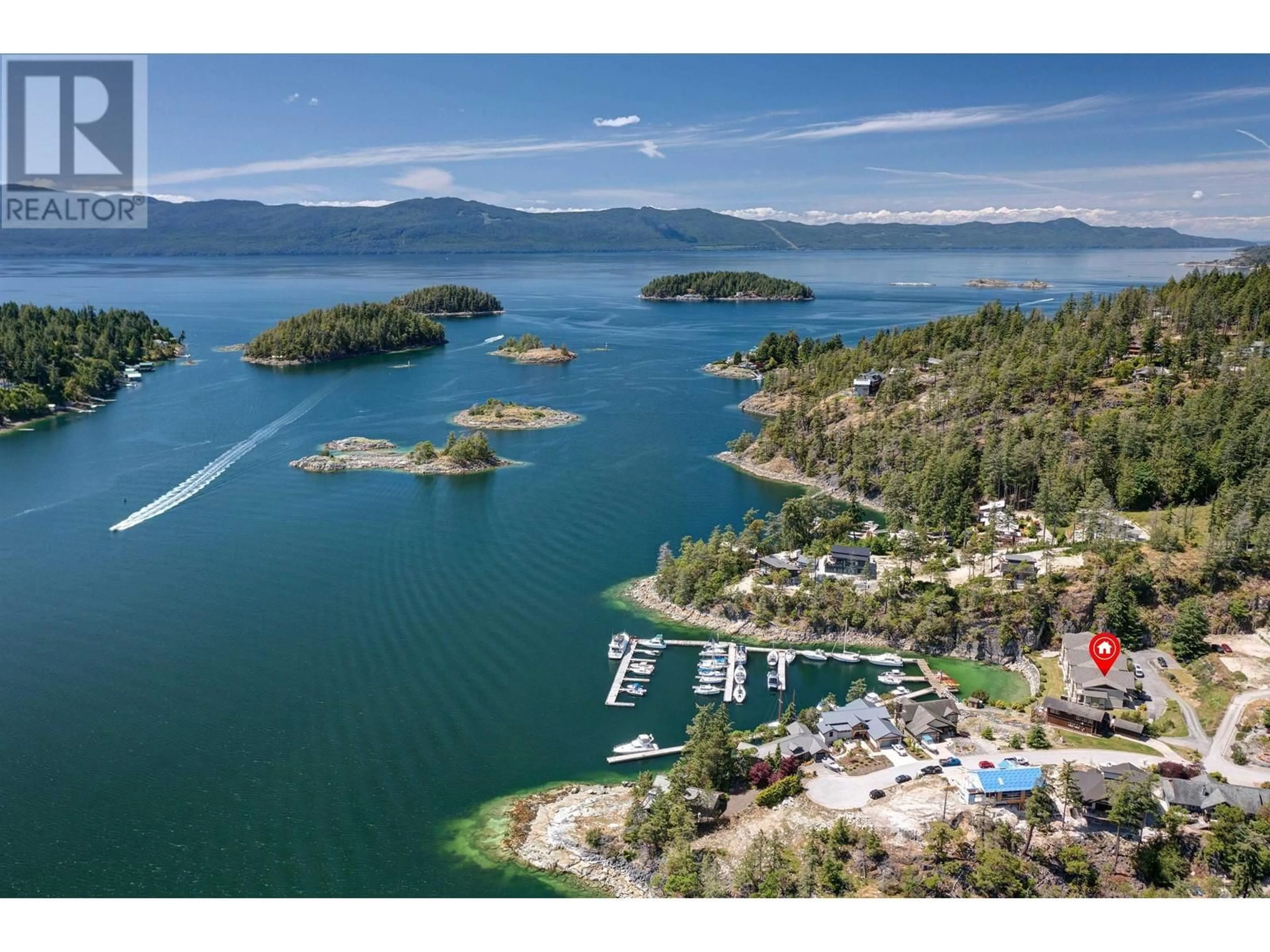 A pic from outside/outdoor area/front of a property/back of a property/a pic from drone, water/lake/river/ocean view for 50 4622 SINCLAIR BAY ROAD, Egmont British Columbia V0N1S1