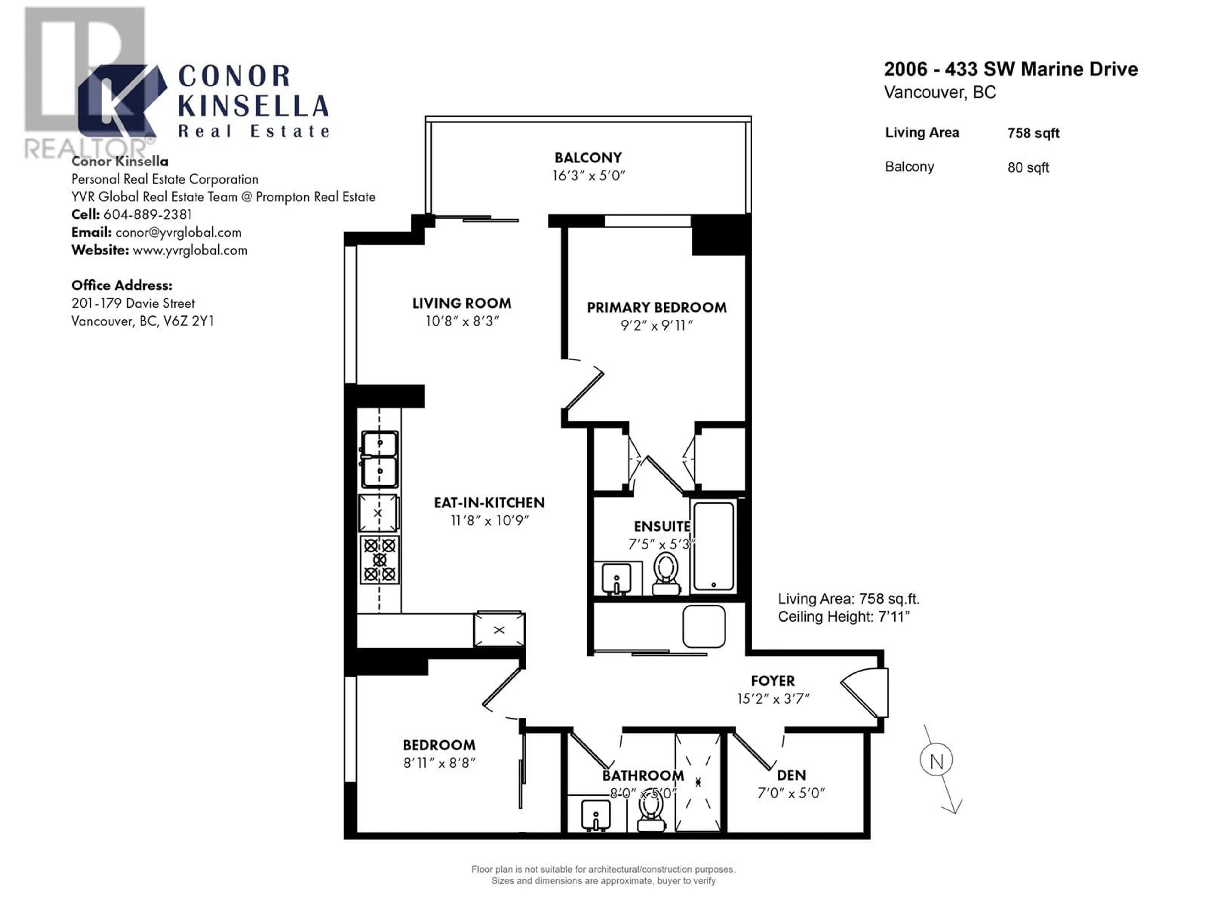 Floor plan for 2006 433 SW MARINE DRIVE, Vancouver British Columbia V5X0H5