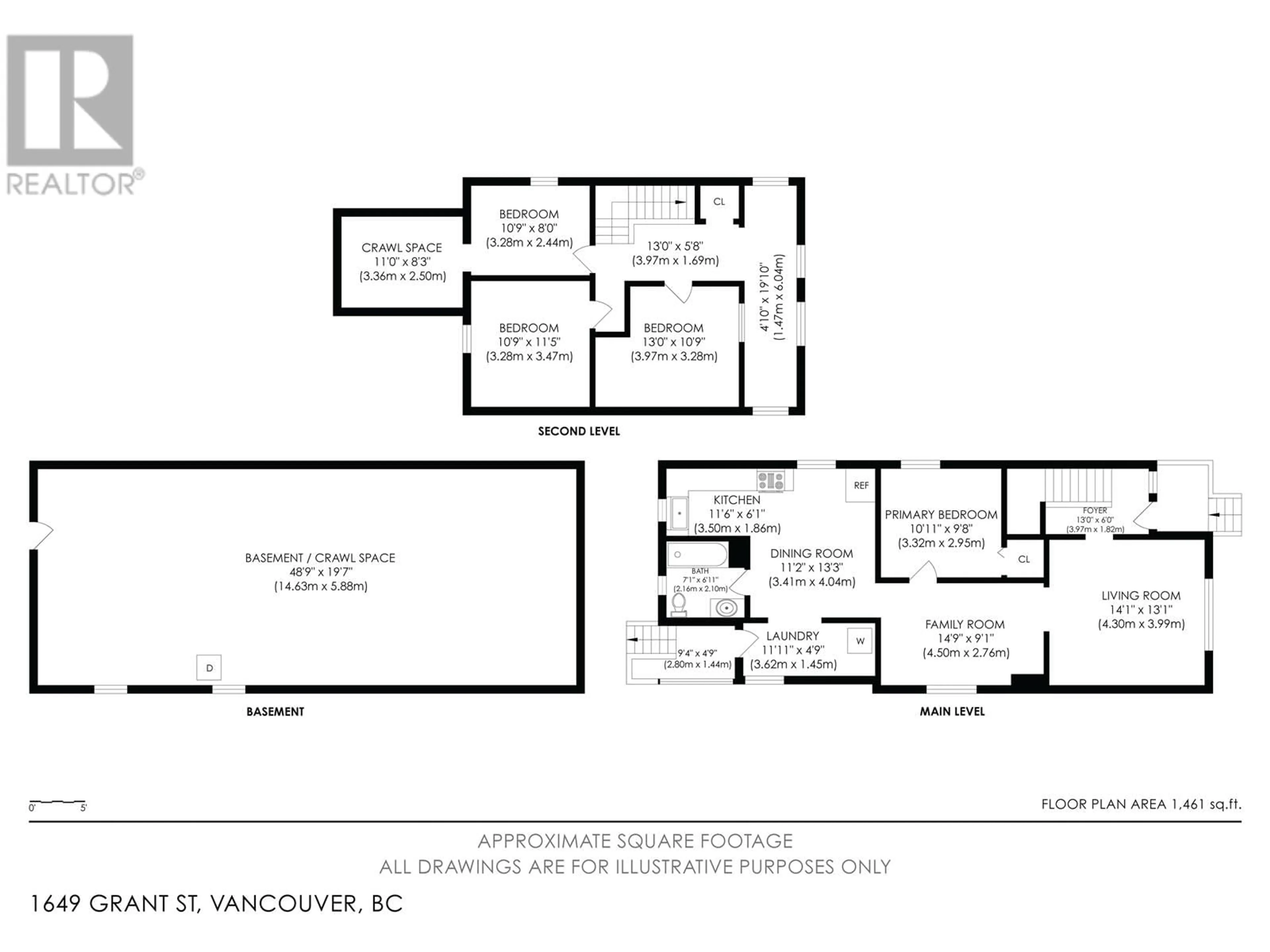 Floor plan for 1649 GRANT STREET, Vancouver British Columbia V5L2Y4