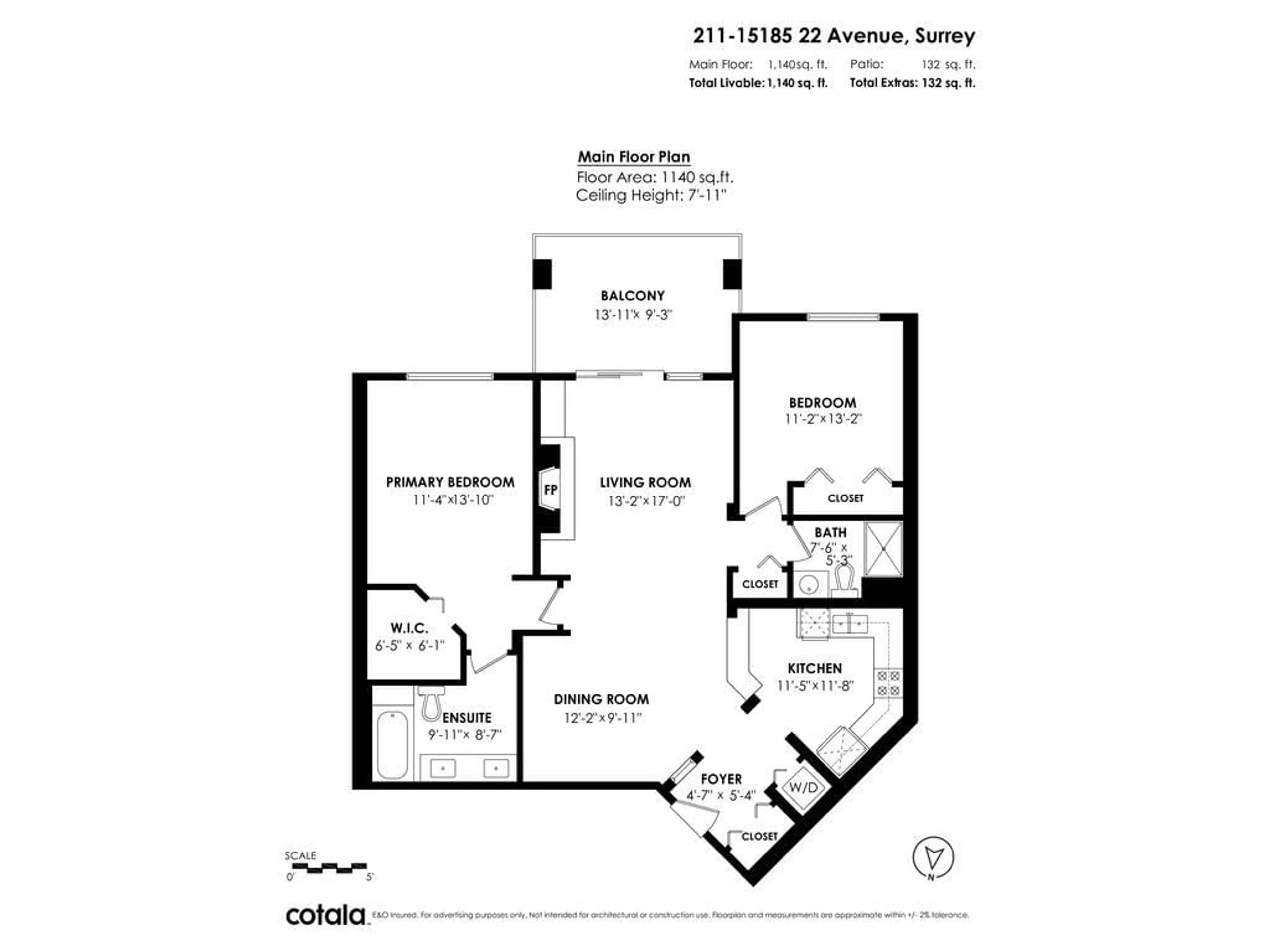 Floor plan for 211 15185 22 AVENUE, Surrey British Columbia V4A9T4