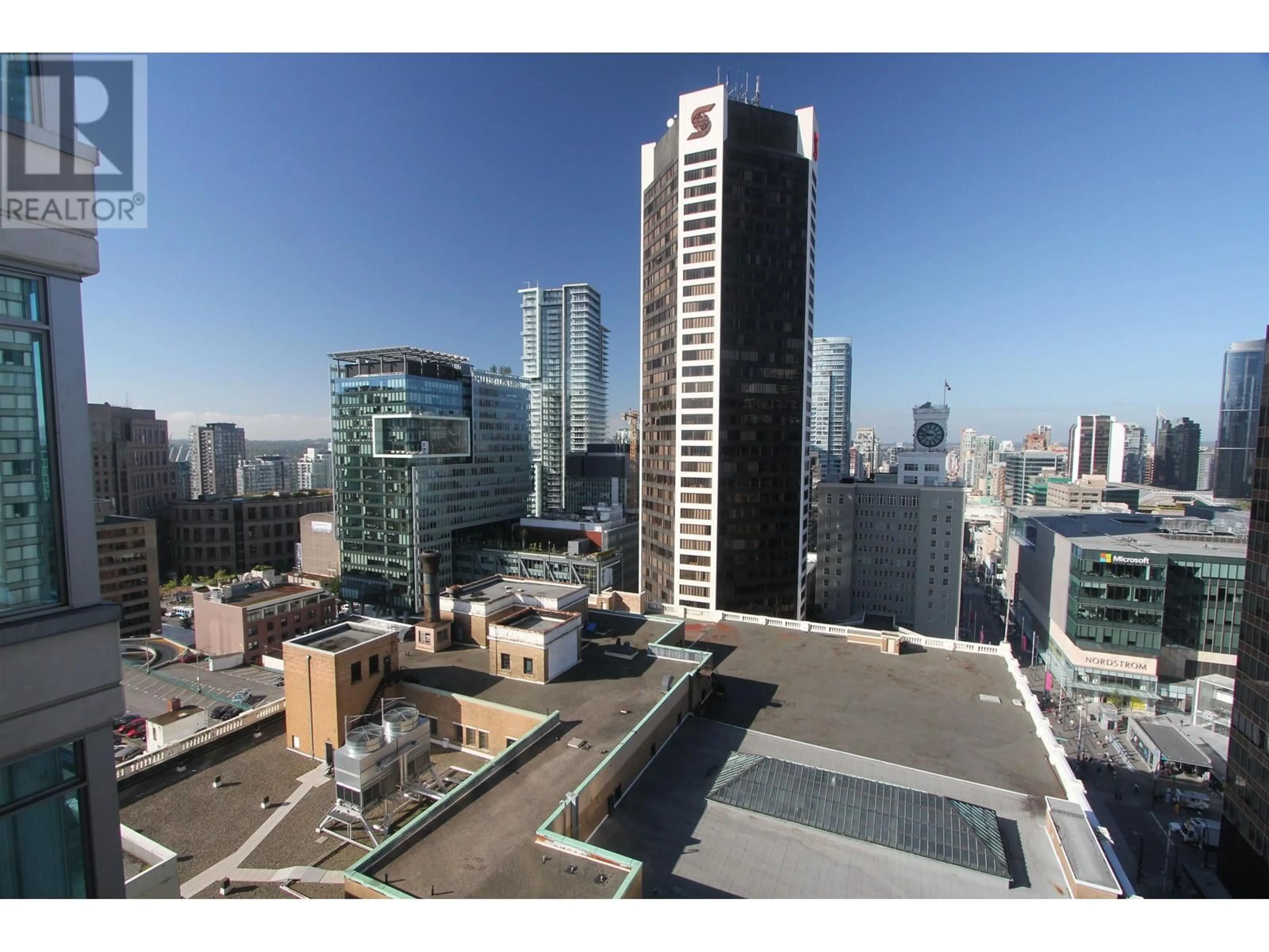 A pic from outside/outdoor area/front of a property/back of a property/a pic from drone, city buildings view from balcony for 2301 610 GRANVILLE STREET, Vancouver British Columbia V6C3T3