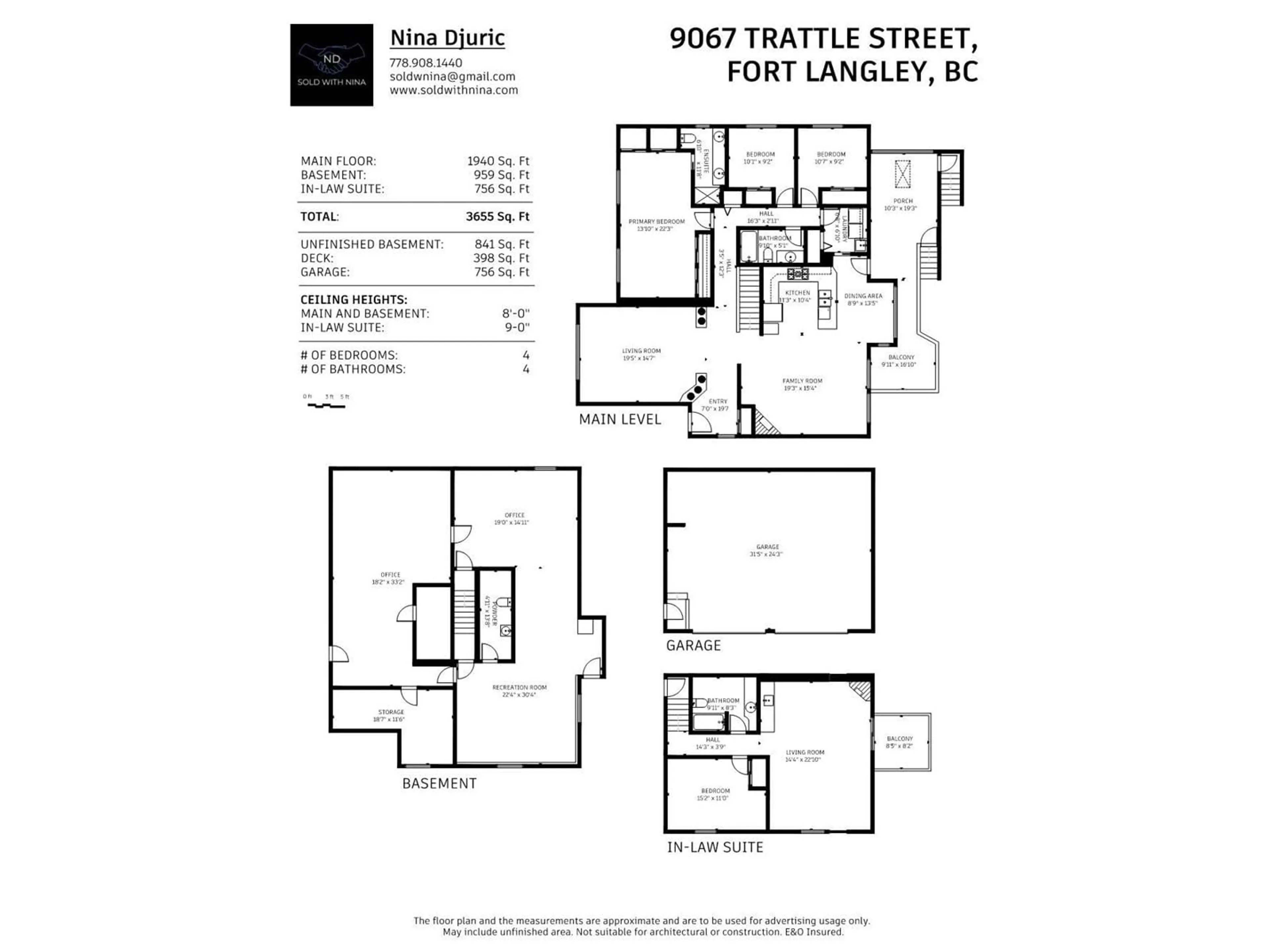 Floor plan for 9067 TRATTLE STREET, Langley British Columbia V1M2S5