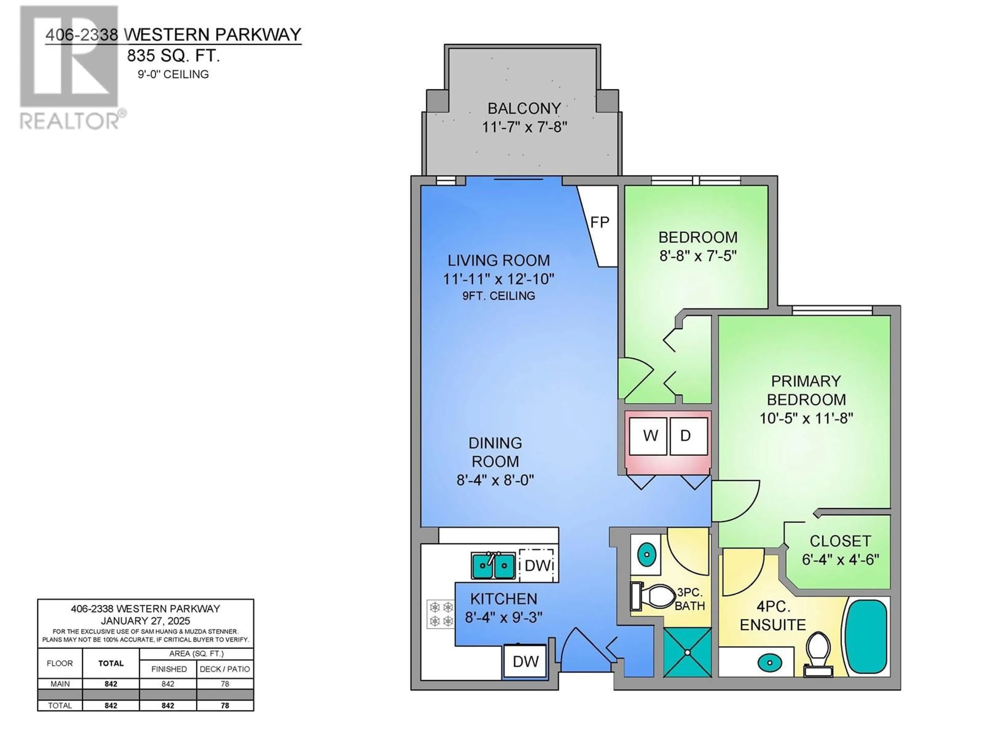 Floor plan for 406 2388 WESTERN PARKWAY, Vancouver British Columbia V6T2K4