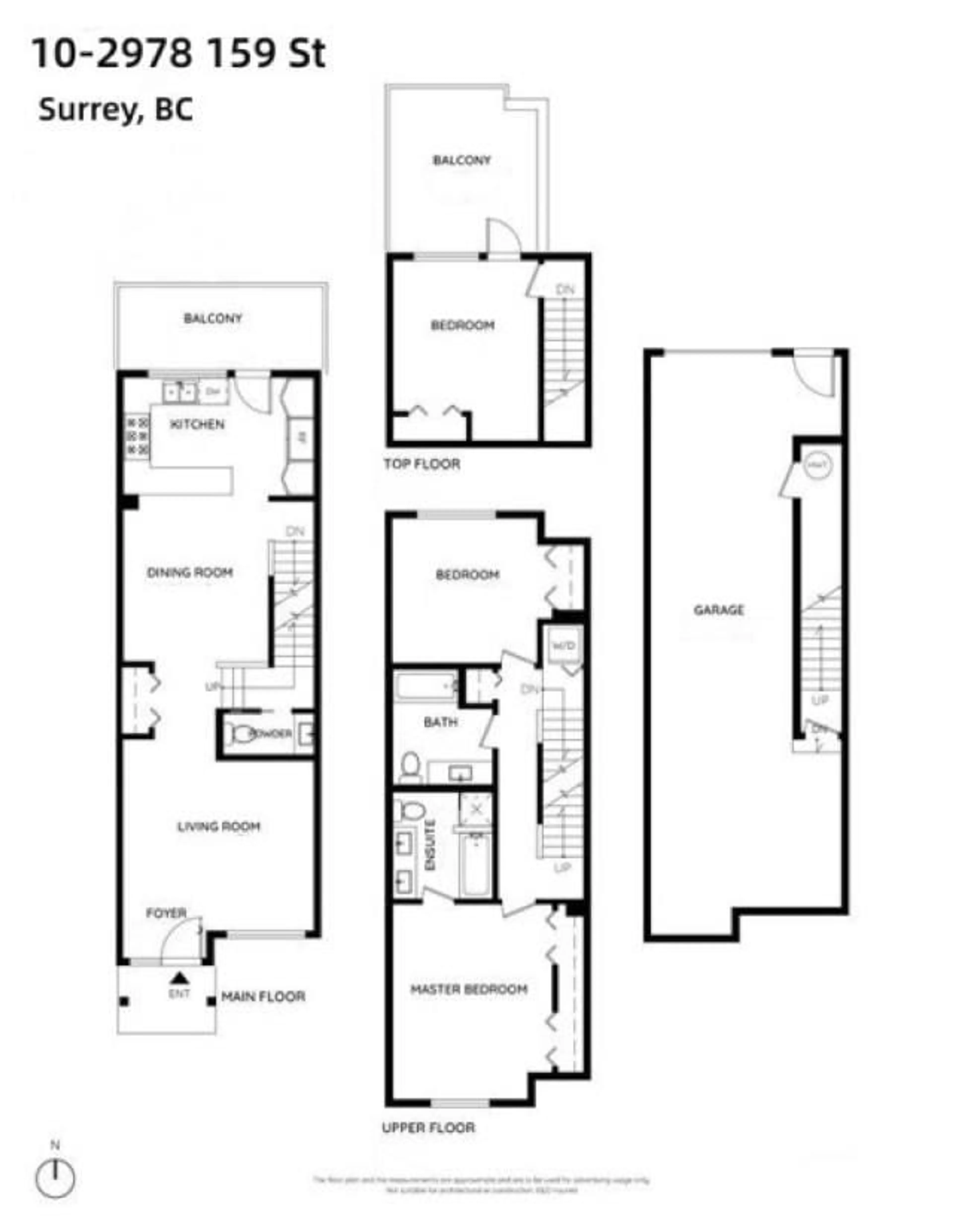 Floor plan for 10 2978 159 STREET, Surrey British Columbia V3Z0R1