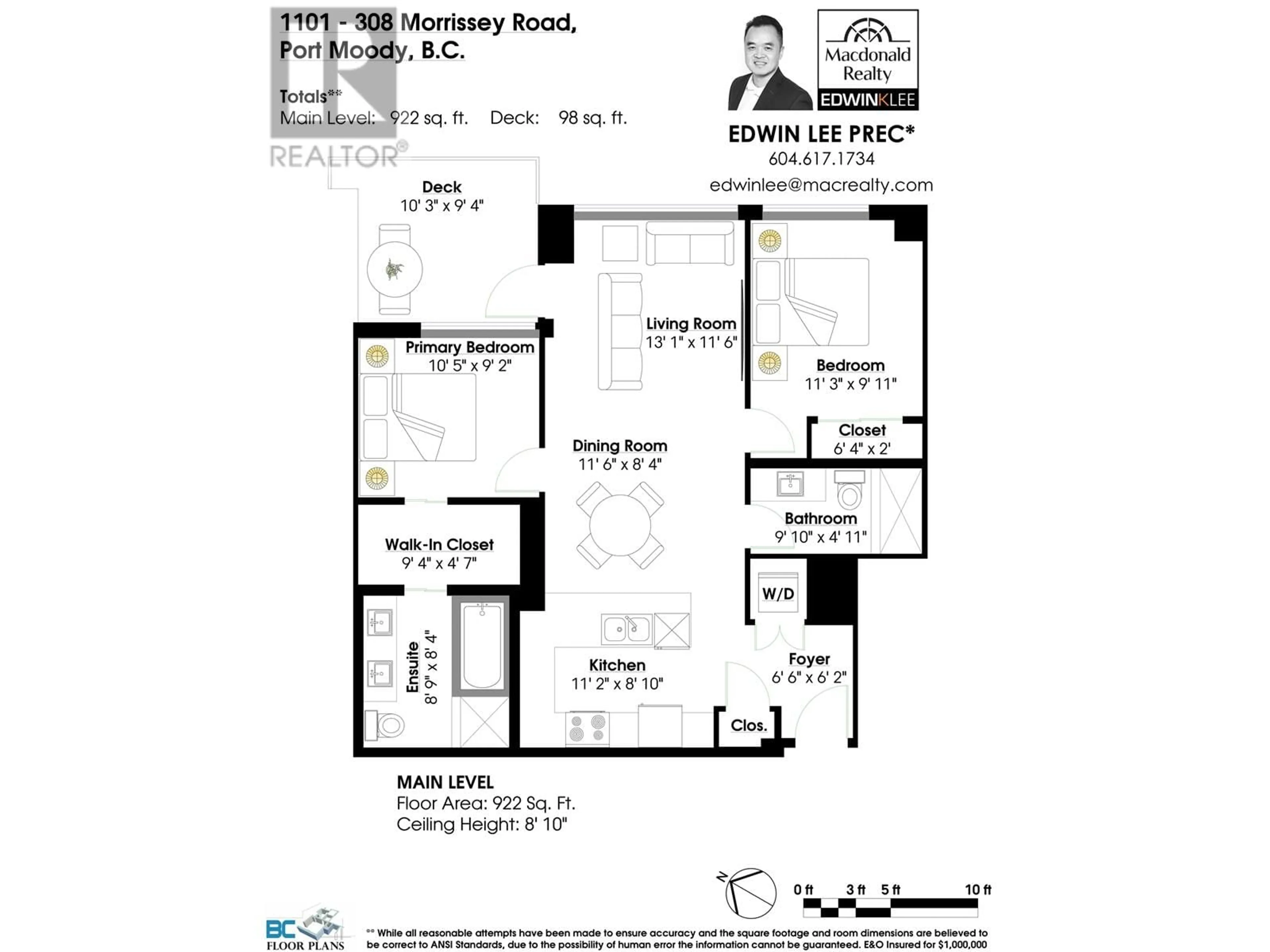 Floor plan for 1101 308 MORRISSEY ROAD, Port Moody British Columbia V3H0M2