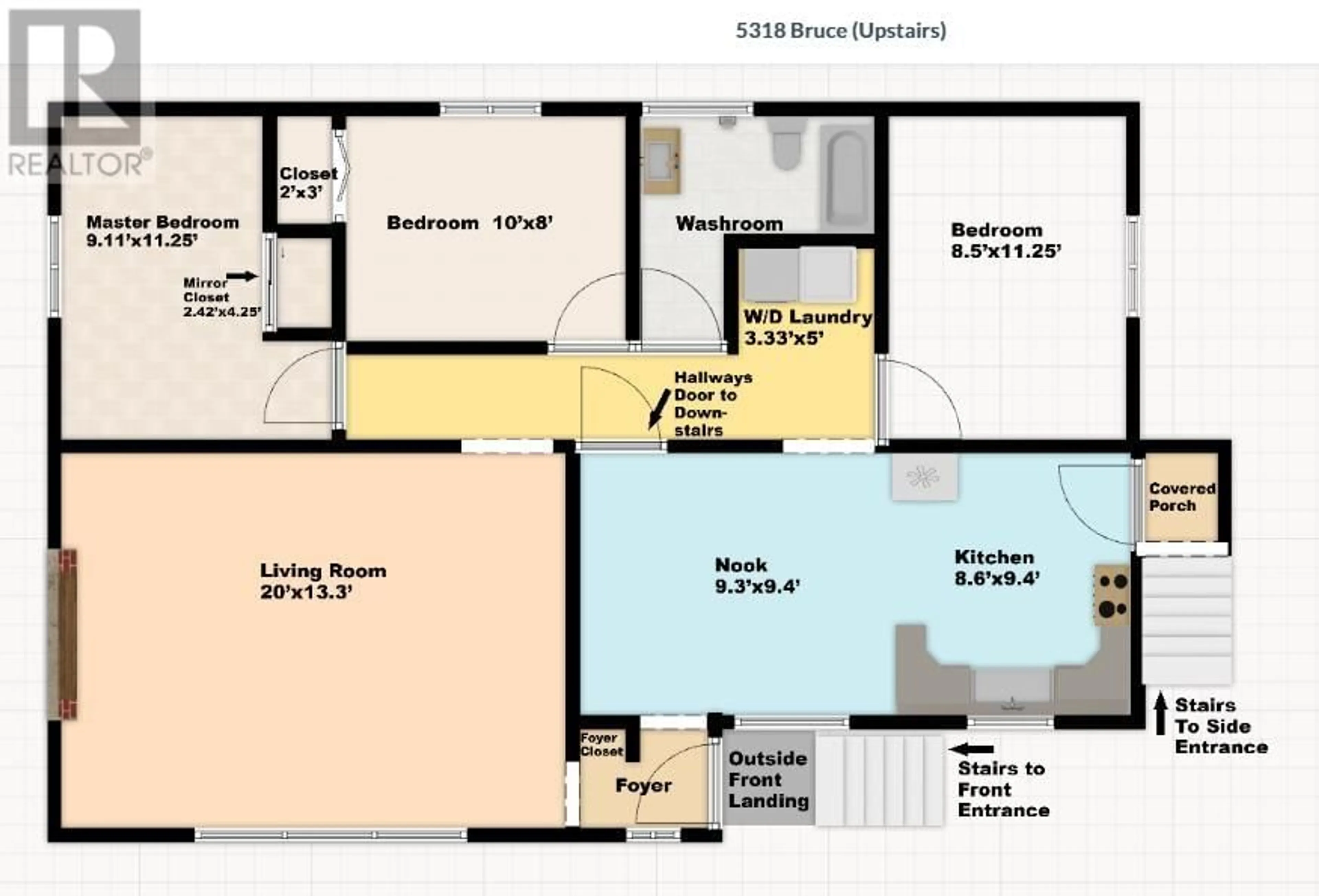 Floor plan for 5318- - 5320 BRUCE STREET, Vancouver British Columbia V5P3M3