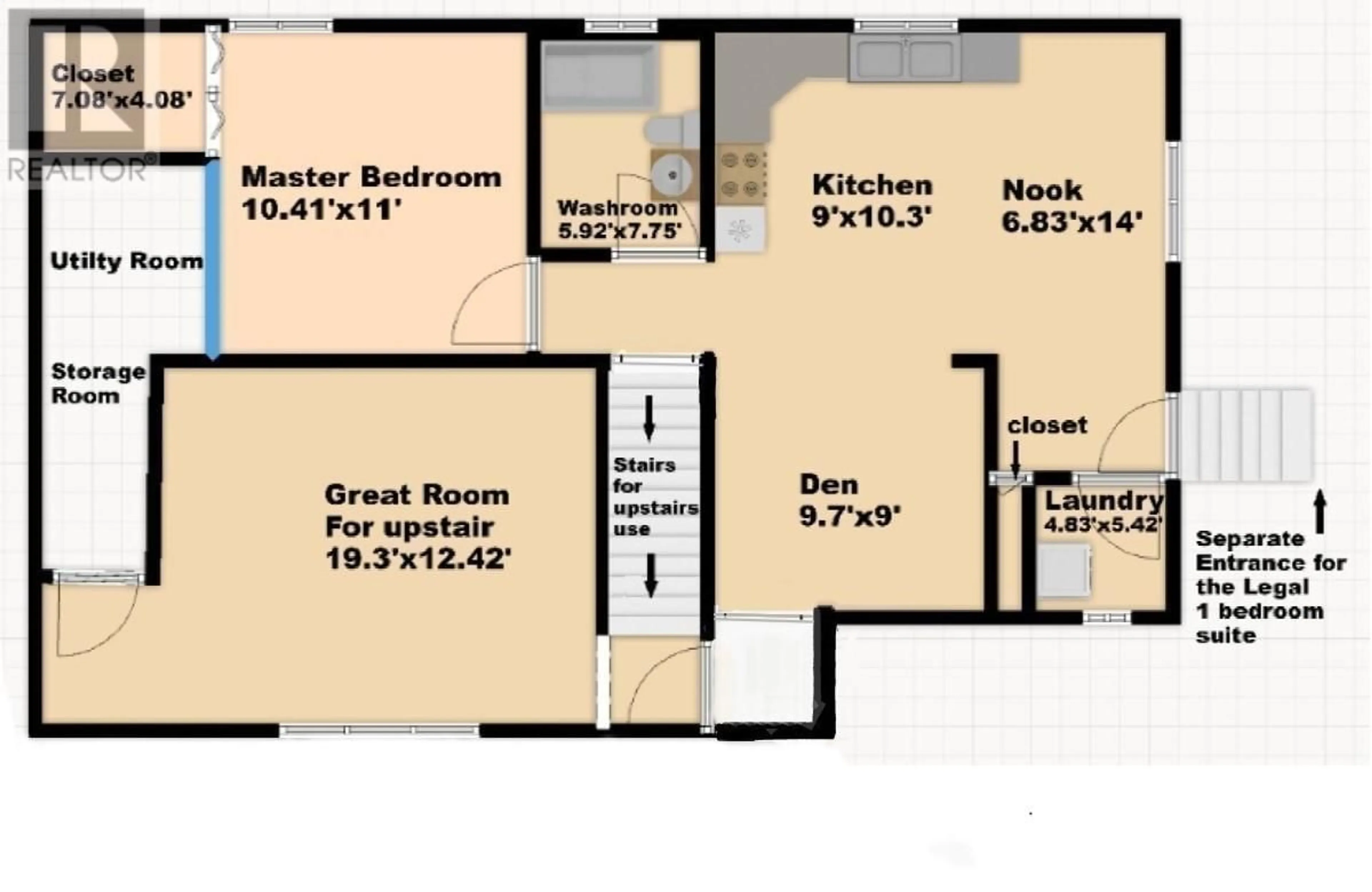 Floor plan for 5318- - 5320 BRUCE STREET, Vancouver British Columbia V5P3M3