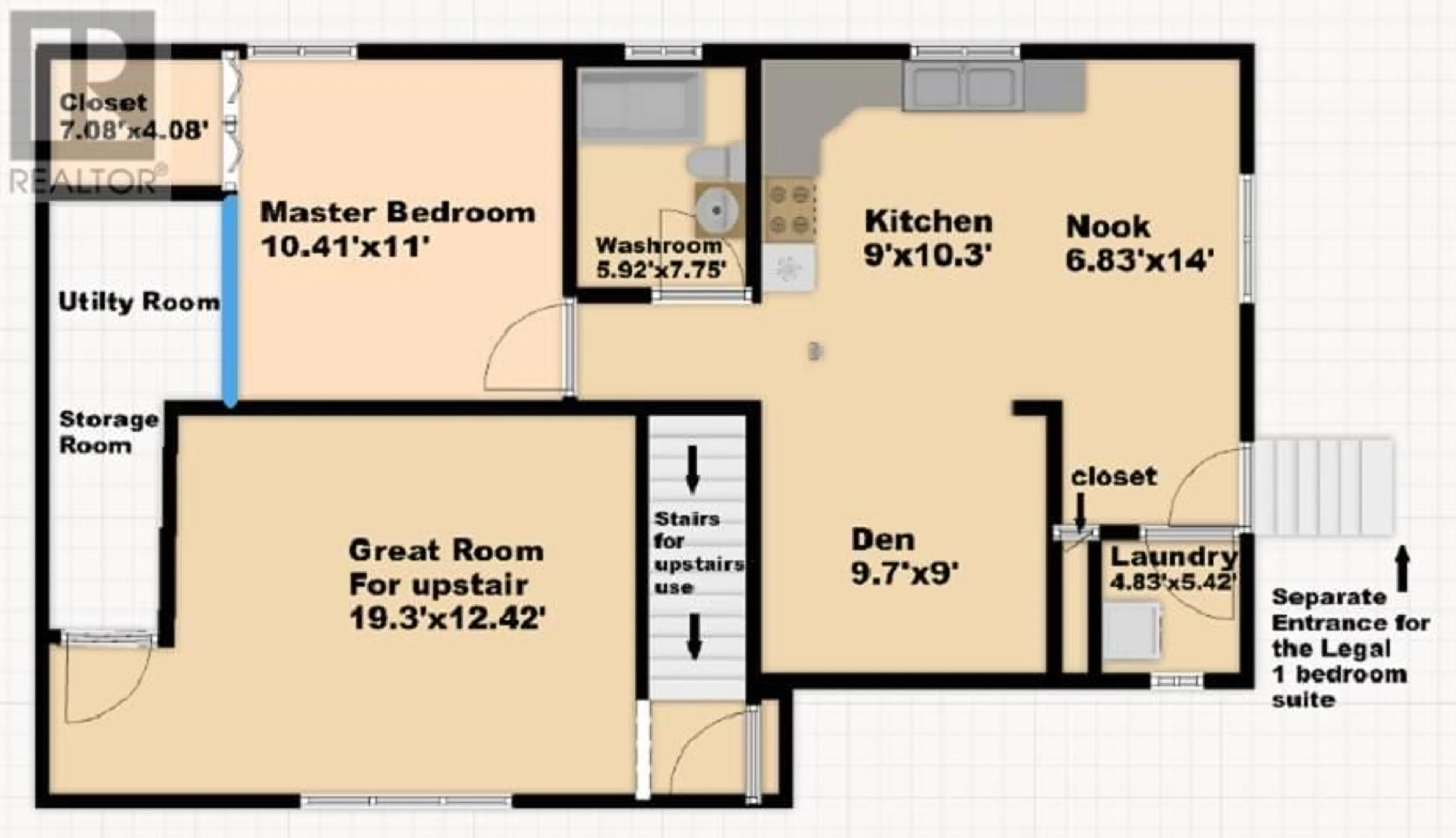 Floor plan for 5318- 5320 BRUCE STREET, Vancouver British Columbia V5P3M3