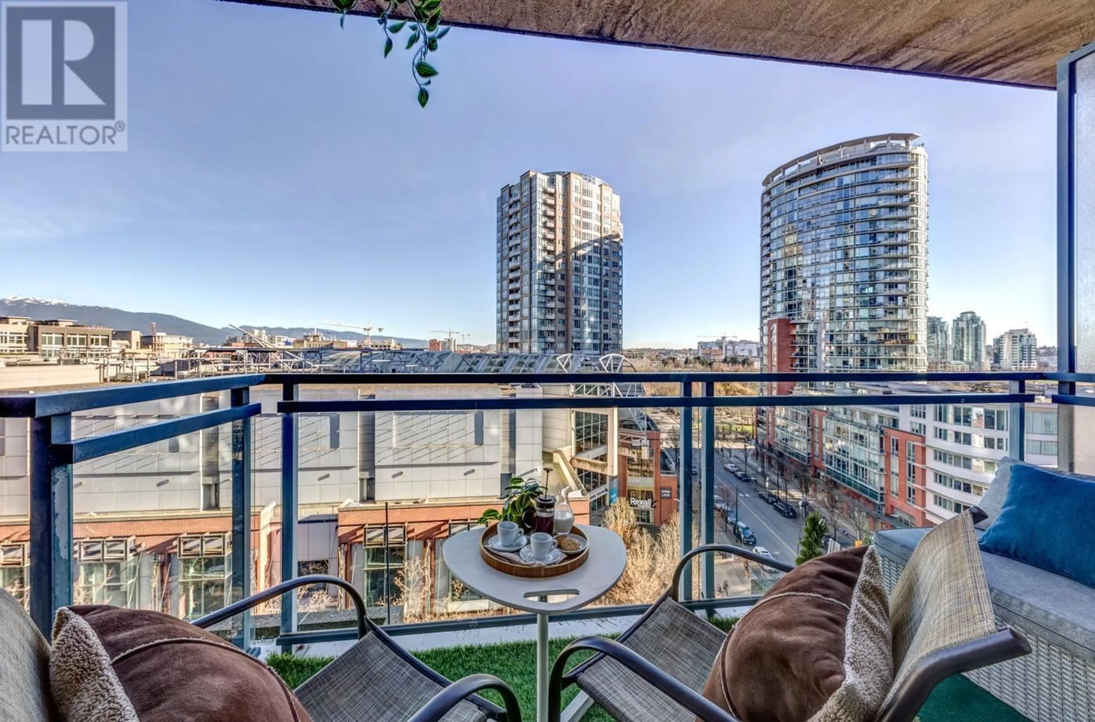 Balcony in the apartment, city buildings view from balcony for 809 555 ABBOTT STREET, Vancouver British Columbia V6B6B8