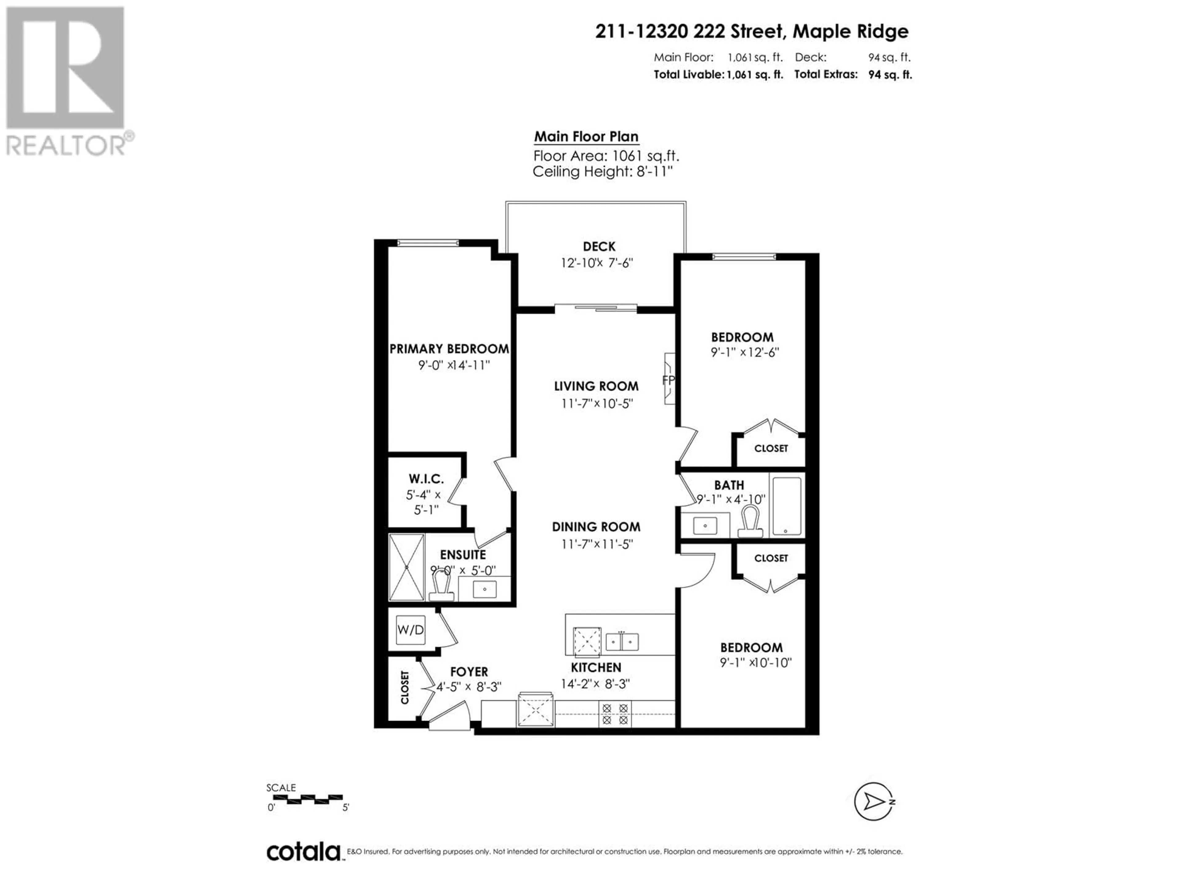 Floor plan for 211 12320 222 STREET, Maple Ridge British Columbia V2X4K8