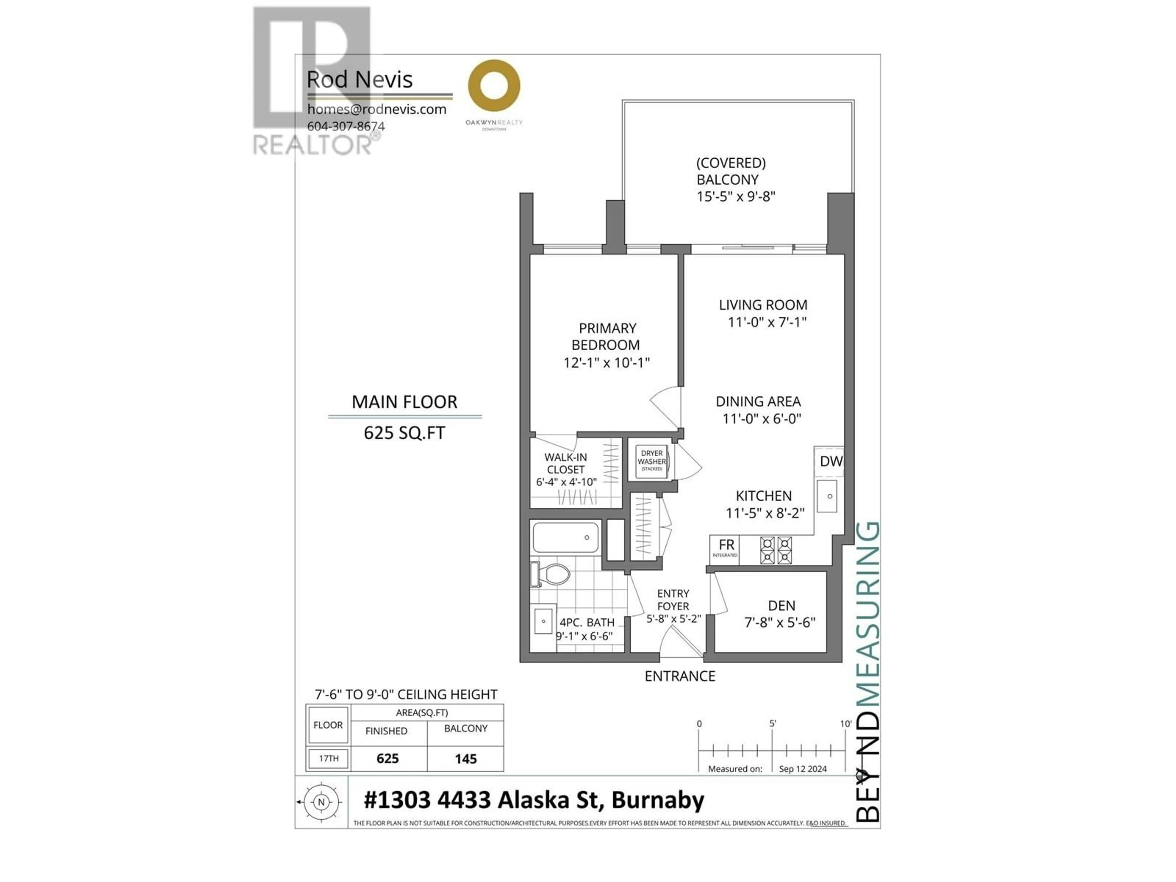 Floor plan for 1303 4433 ALASKA STREET, Burnaby British Columbia V5C5T3