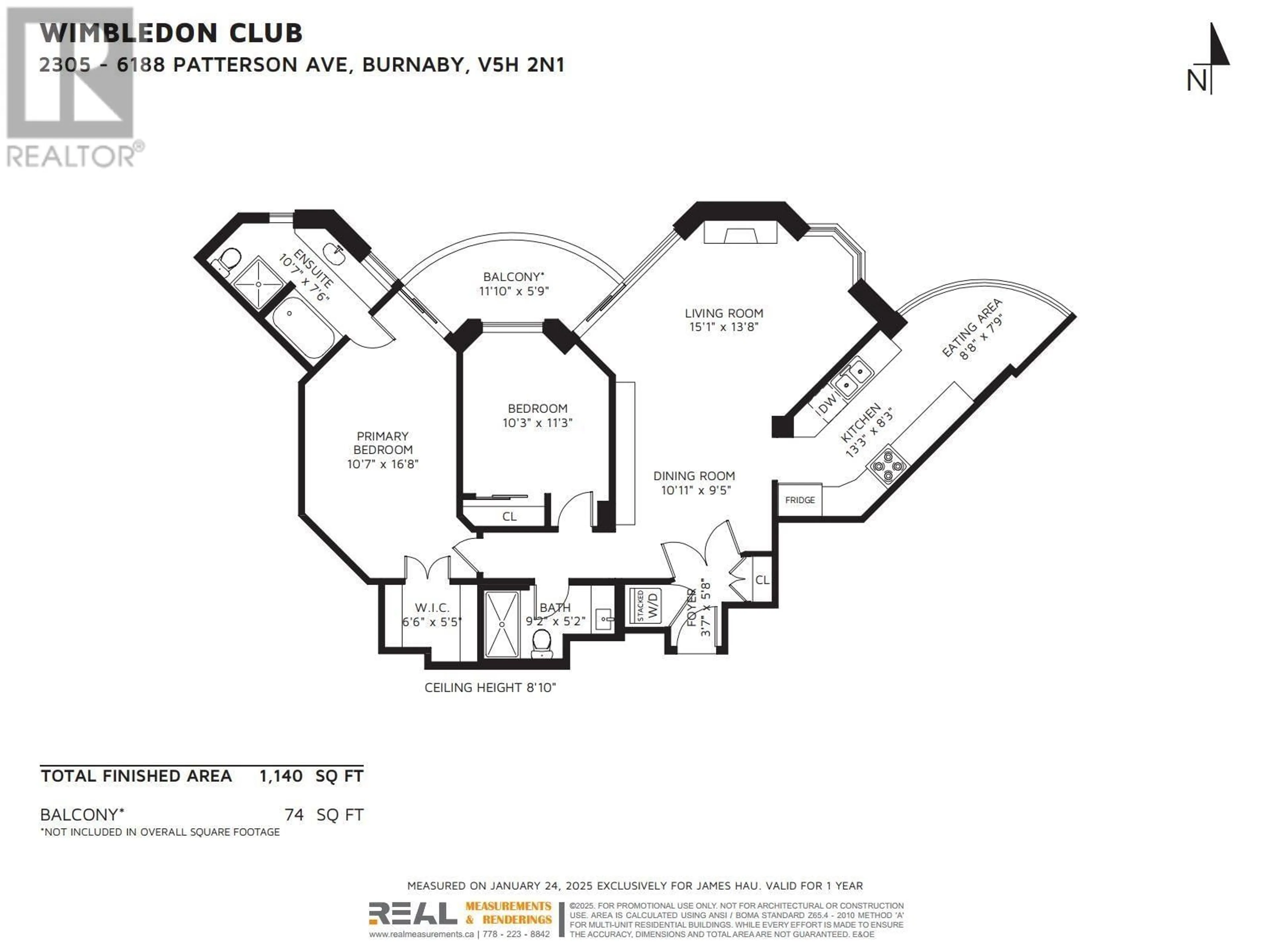 Floor plan for 2305 6188 PATTERSON AVENUE, Burnaby British Columbia V5H2N1