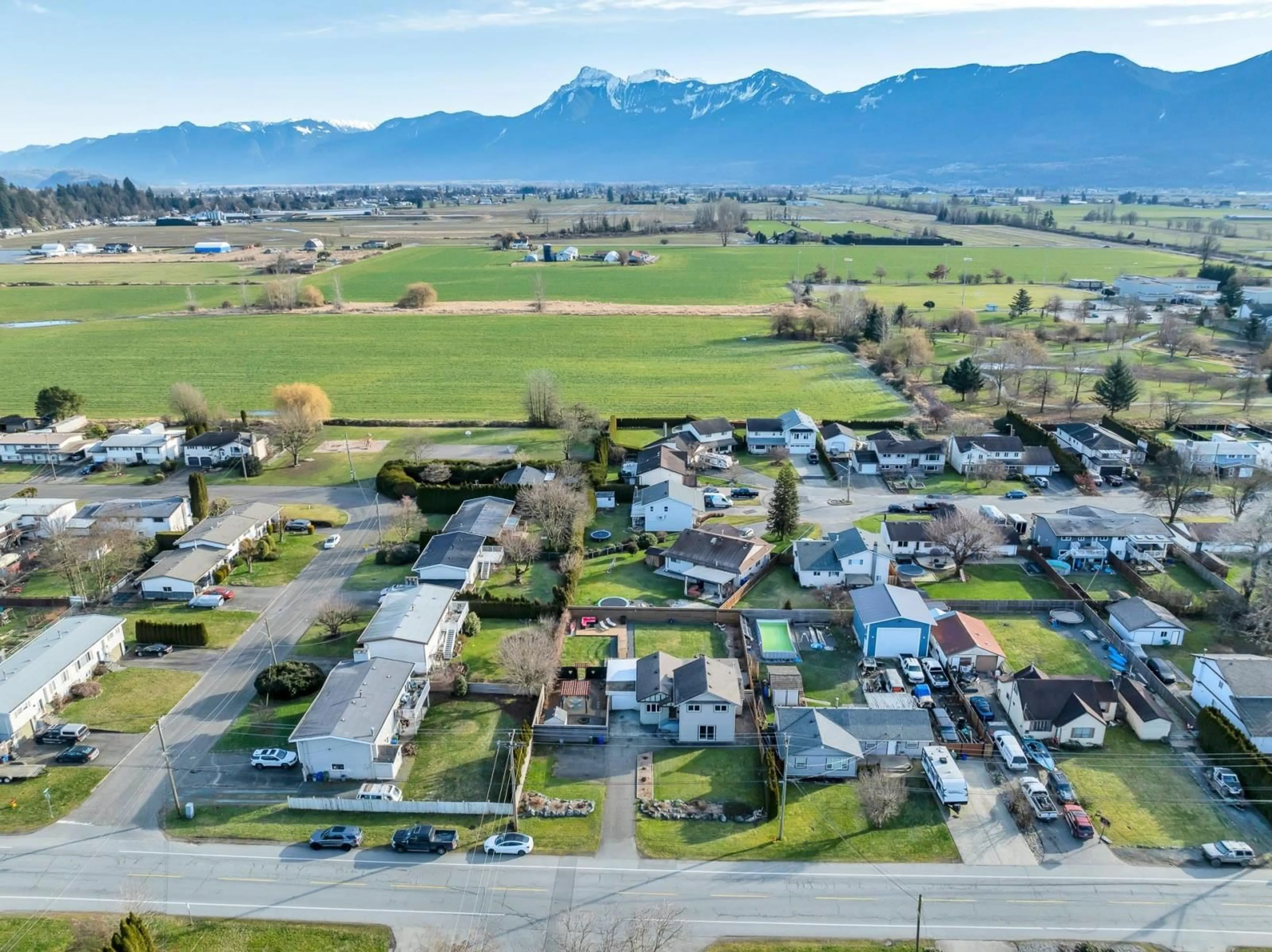 A pic from outside/outdoor area/front of a property/back of a property/a pic from drone, mountain view for 9450 MCNAUGHT ROAD|Chilliwack Proper Eas, Chilliwack British Columbia V2P6E8