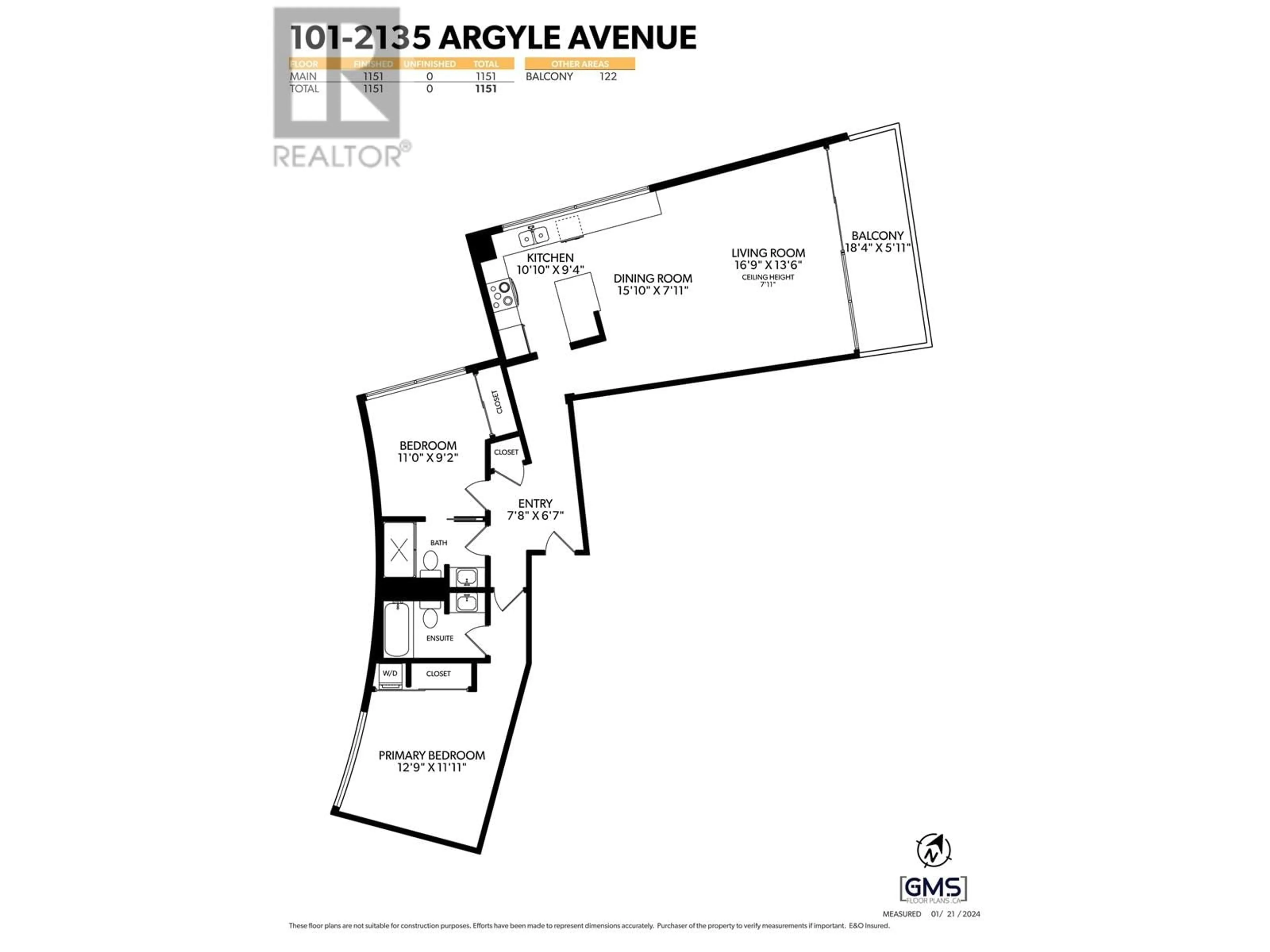 Floor plan for 101 2135 ARGYLE AVENUE, West Vancouver British Columbia V7V1A5