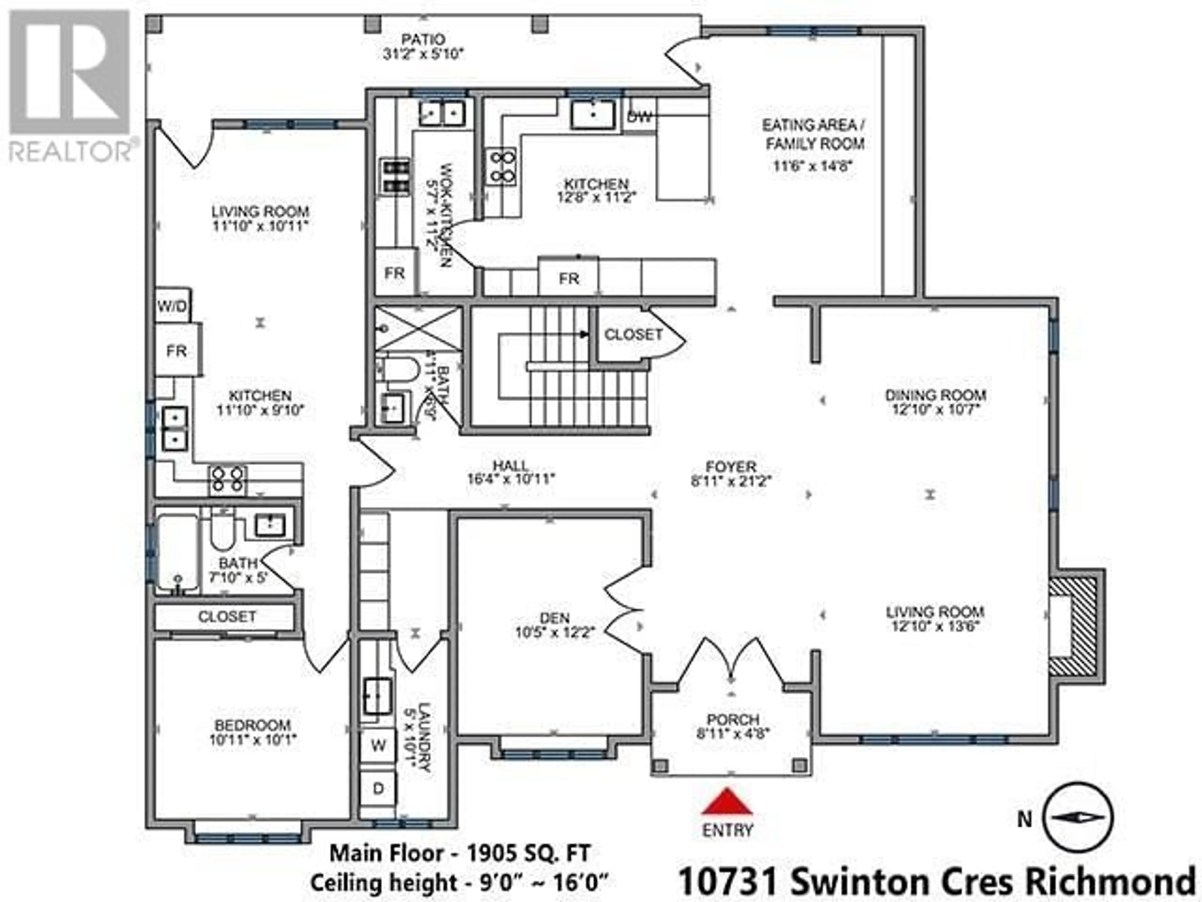 Floor plan for 10731 SWINTON CRESCENT, Richmond British Columbia V7A3T2