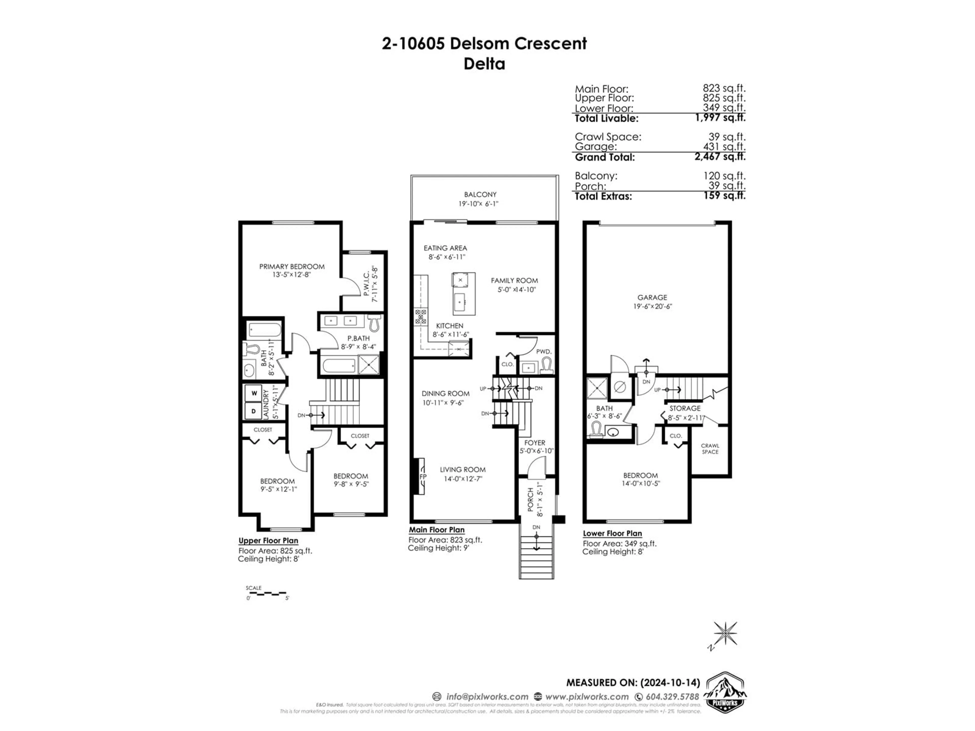 Floor plan for 2 10605 DELSOM CRESCENT, Delta British Columbia V4C0A4