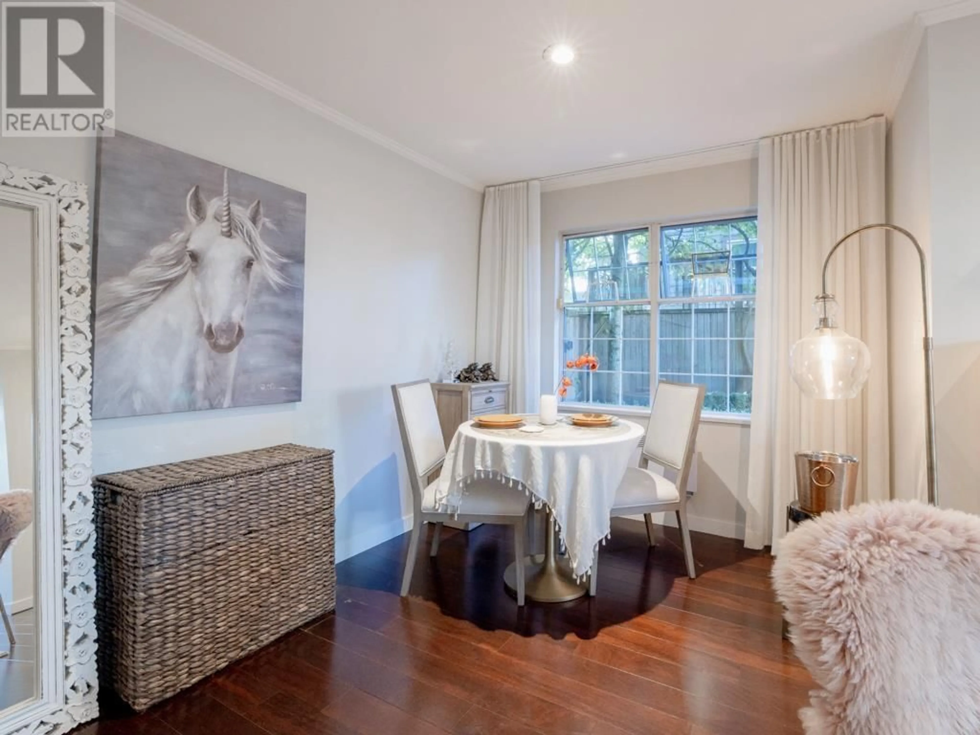 Dining room, wood/laminate floor for 104 925 W 15TH AVENUE, Vancouver British Columbia V5Z1S1