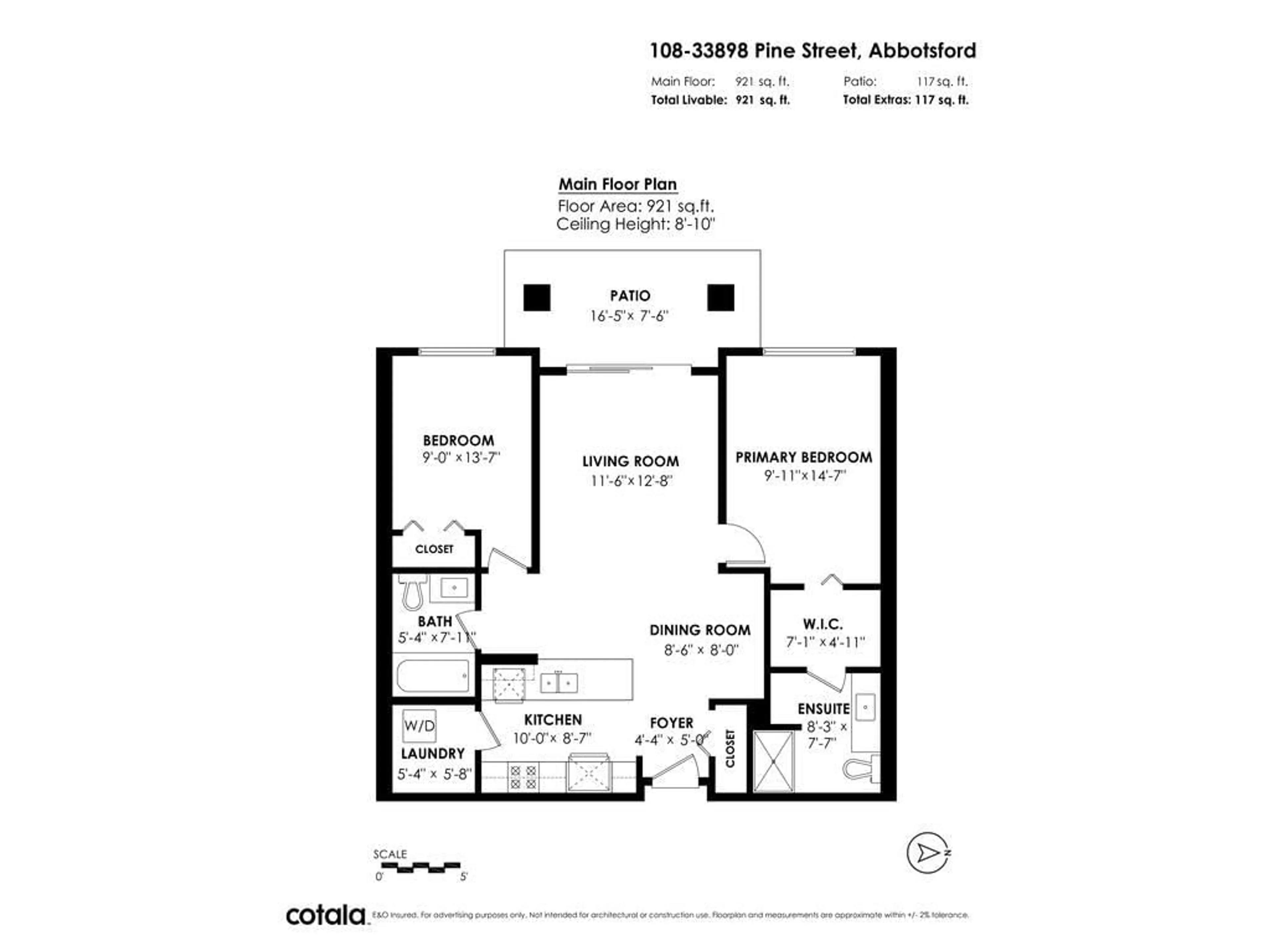 Floor plan for 108 33898 PINE STREET, Abbotsford British Columbia V2S2P3