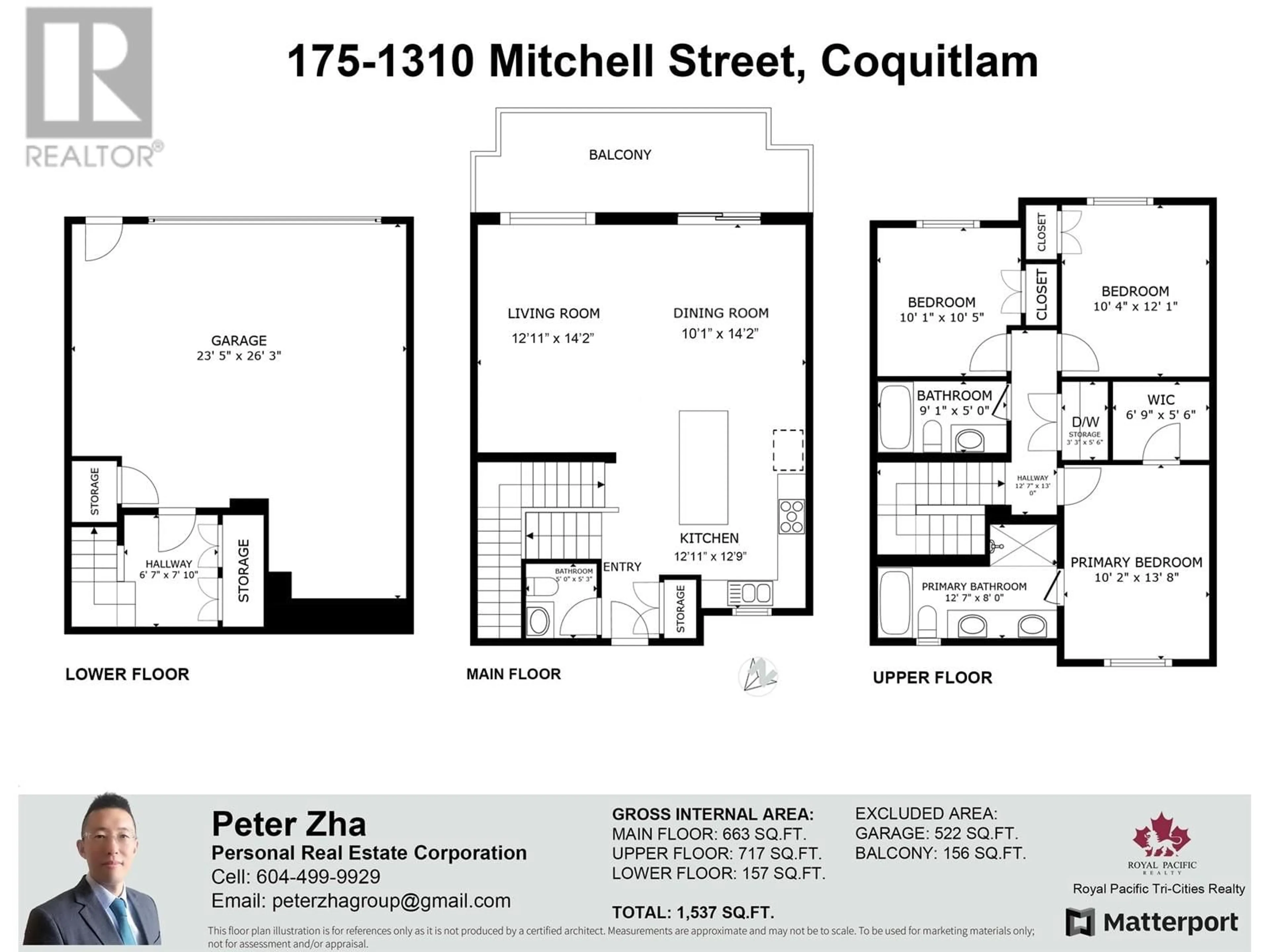 Floor plan for 175 1310 MITCHELL STREET, Coquitlam British Columbia V3E0T9