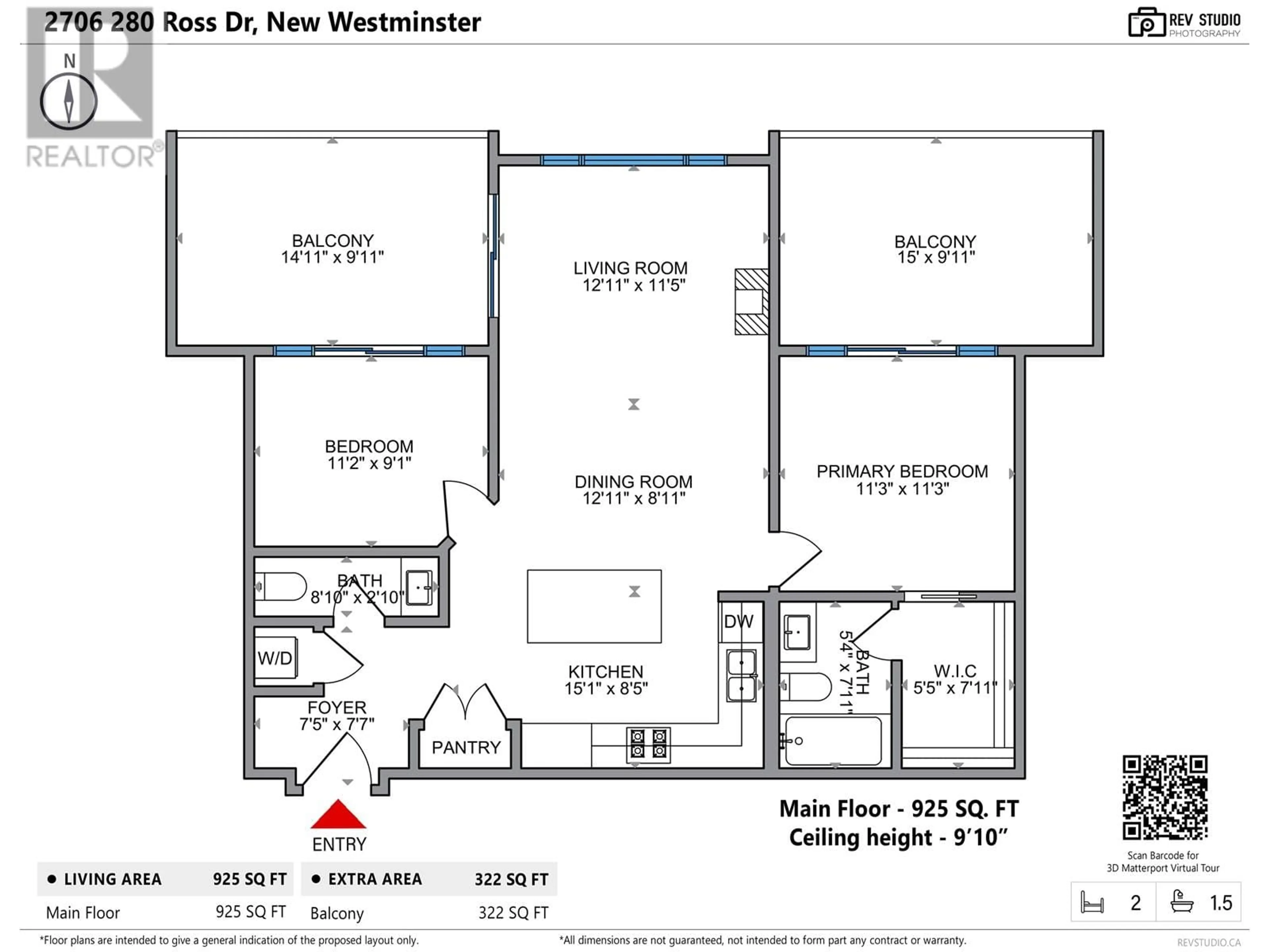 Floor plan for 2706 280 ROSS DRIVE, New Westminster British Columbia V3L0C2