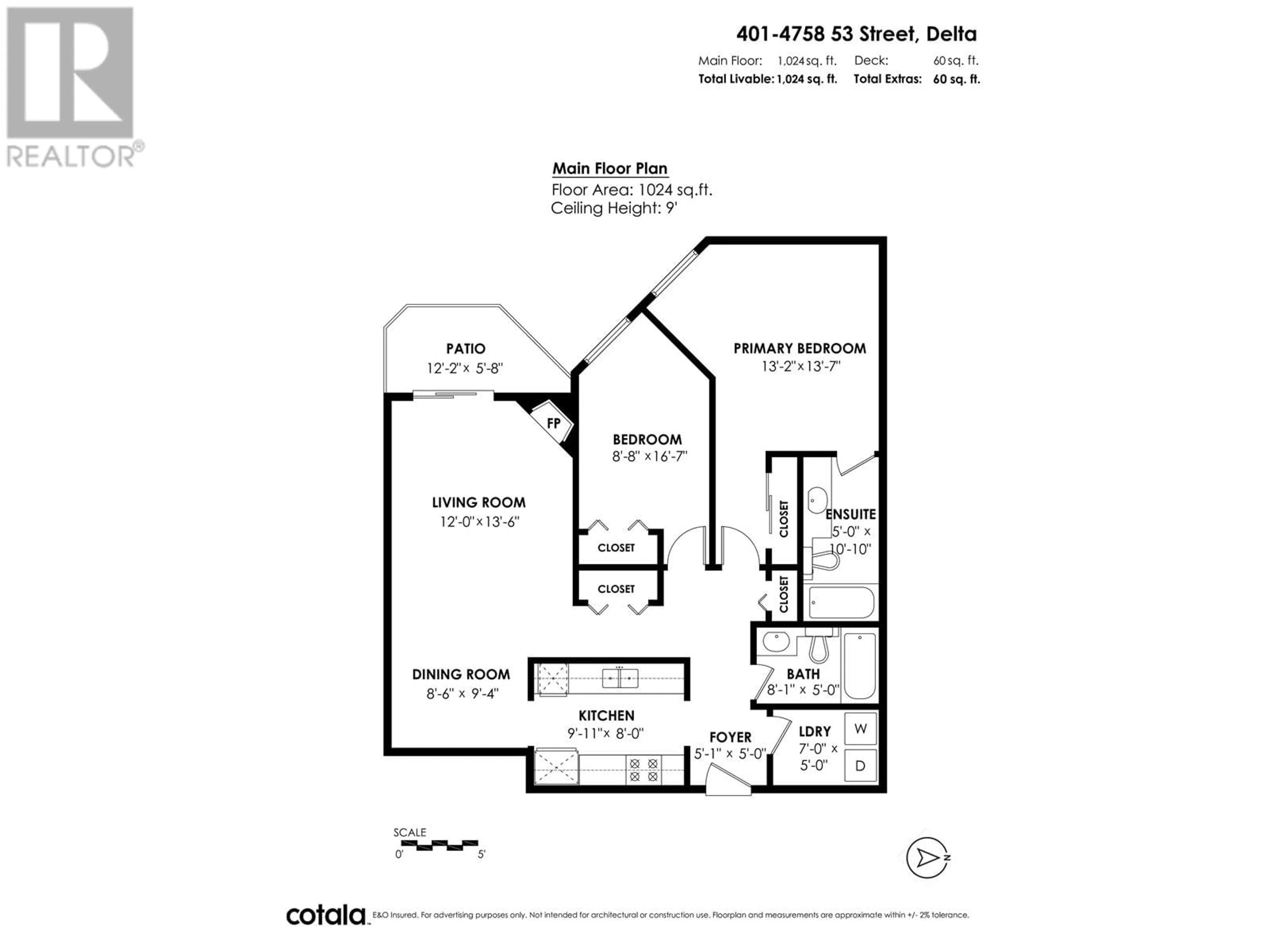 Floor plan for 401 4758 53 STREET, Delta British Columbia V4K3Z1