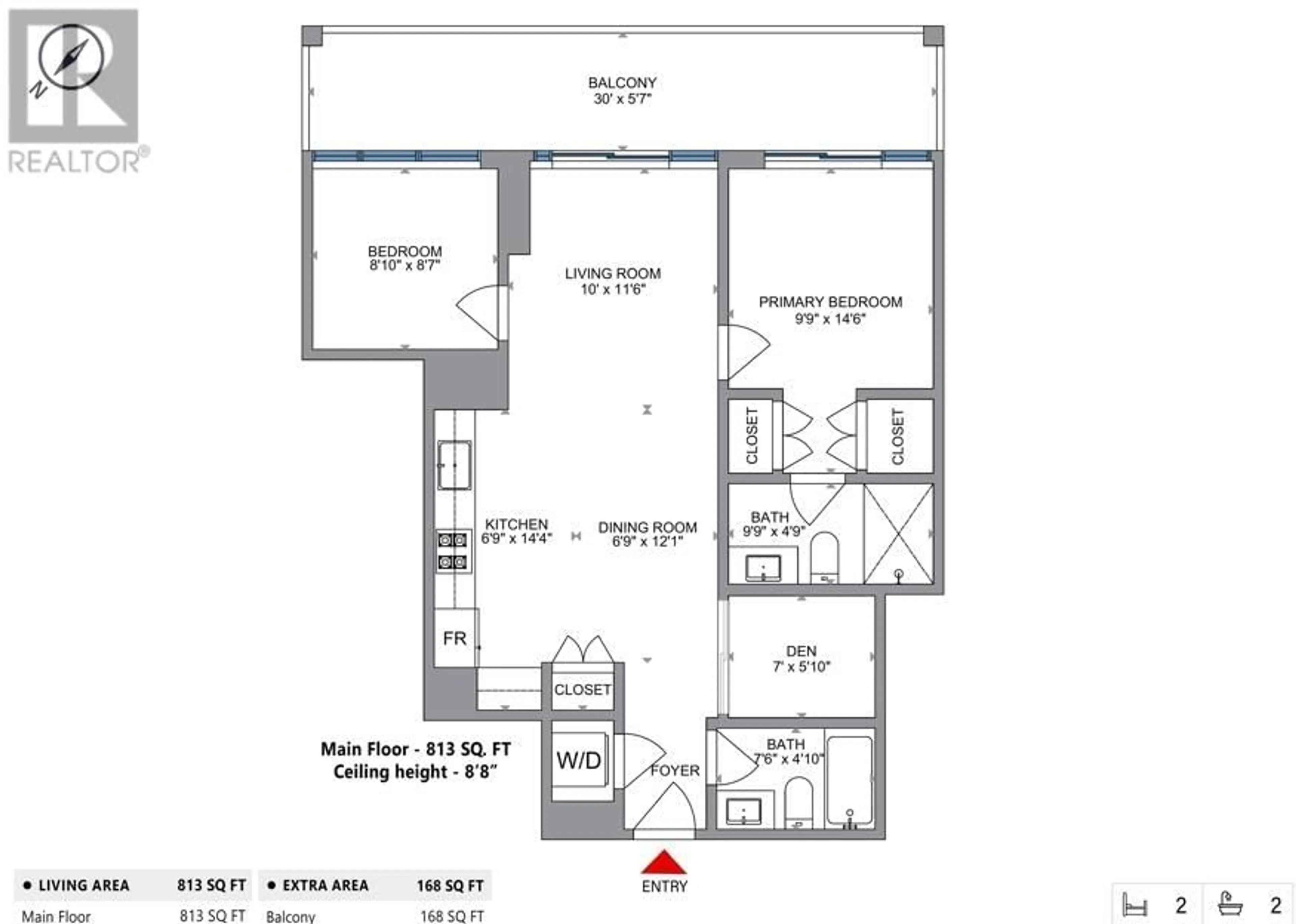 Floor plan for 708 6080 MCKAY AVENUE, Burnaby British Columbia V5H0J4