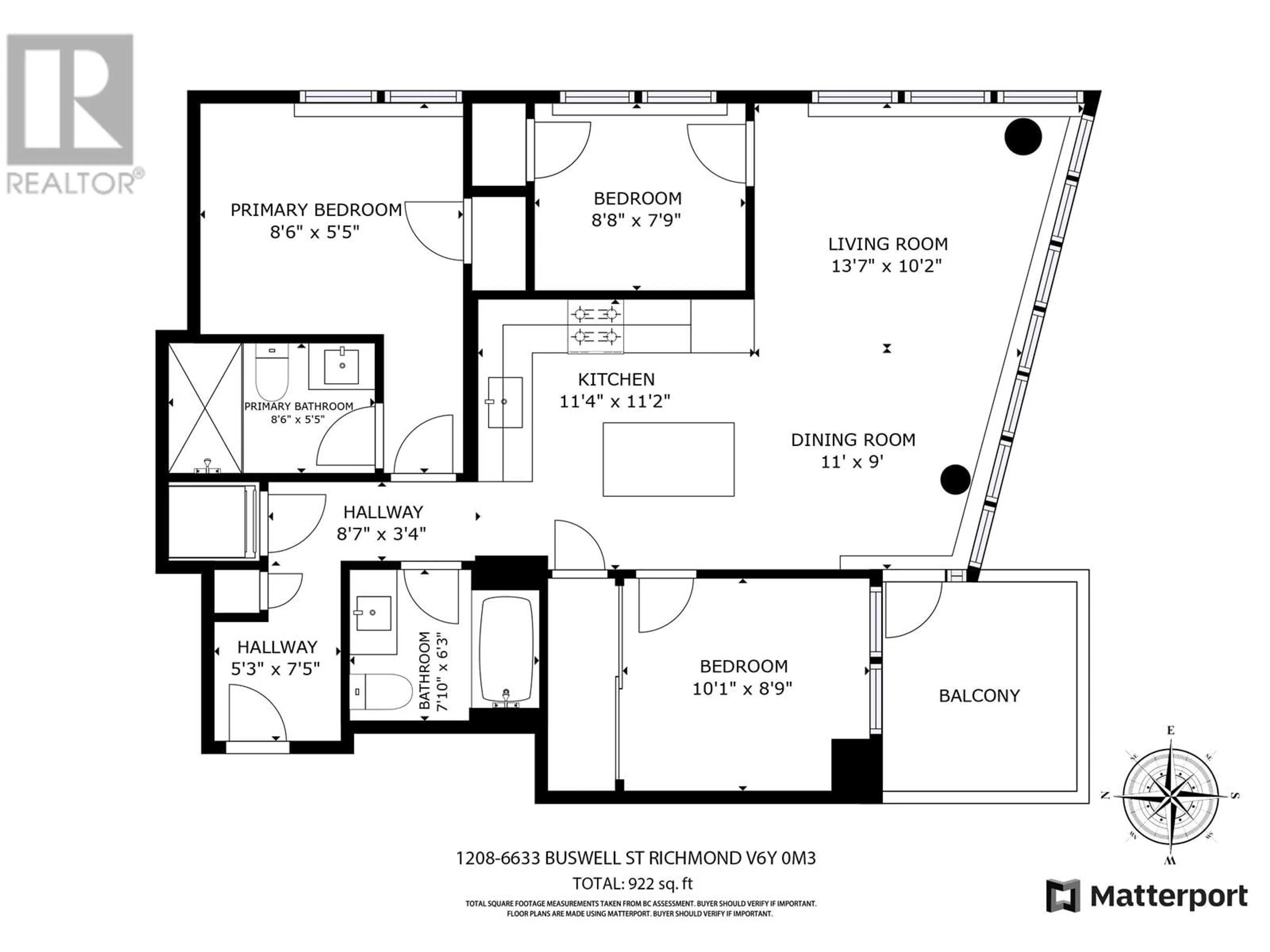 Floor plan for 1208 6633 BUSWELL STREET, Richmond British Columbia V6Y0M3