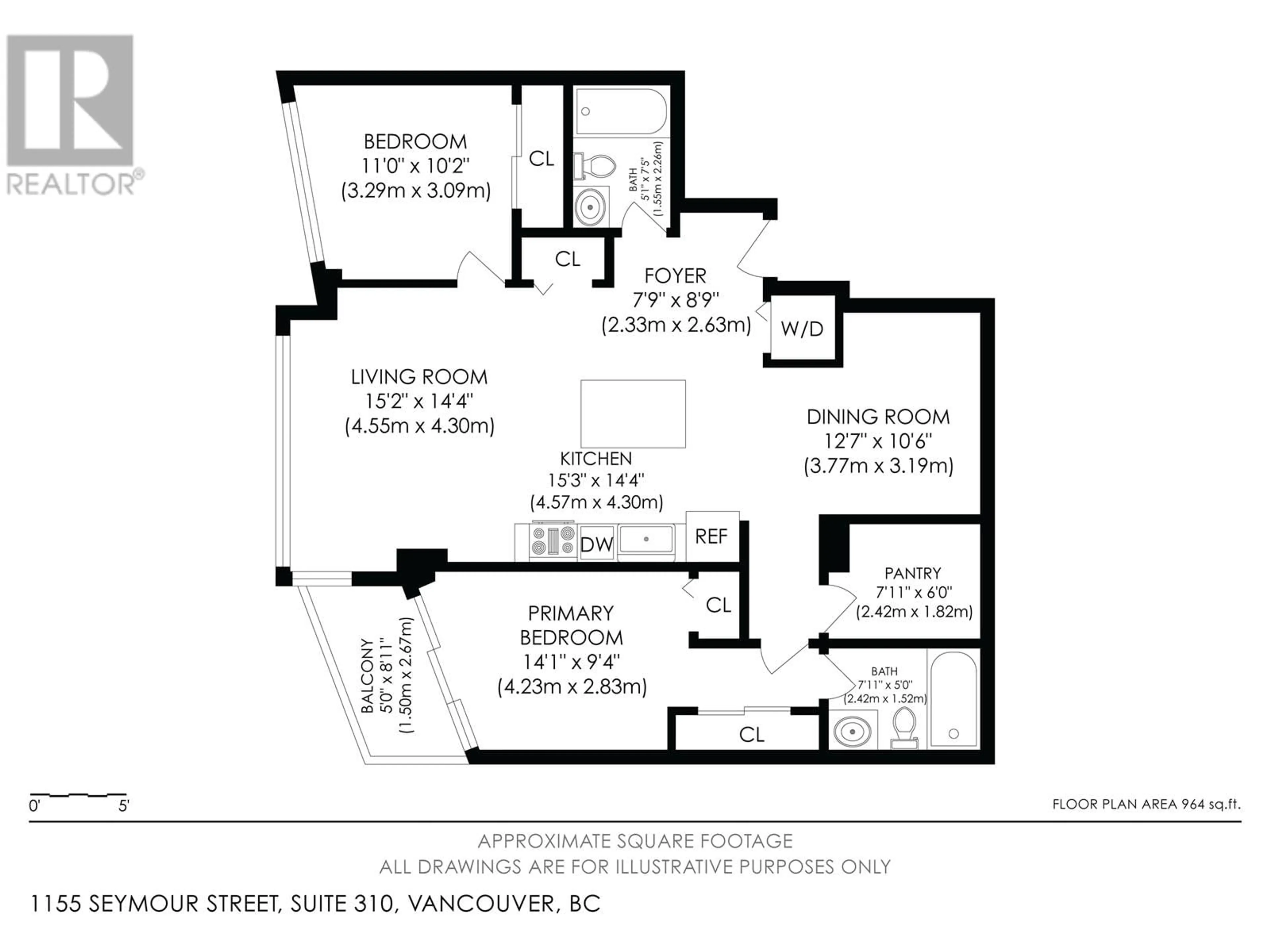 Floor plan for 310 1155 SEYMOUR STREET, Vancouver British Columbia V6B1K2