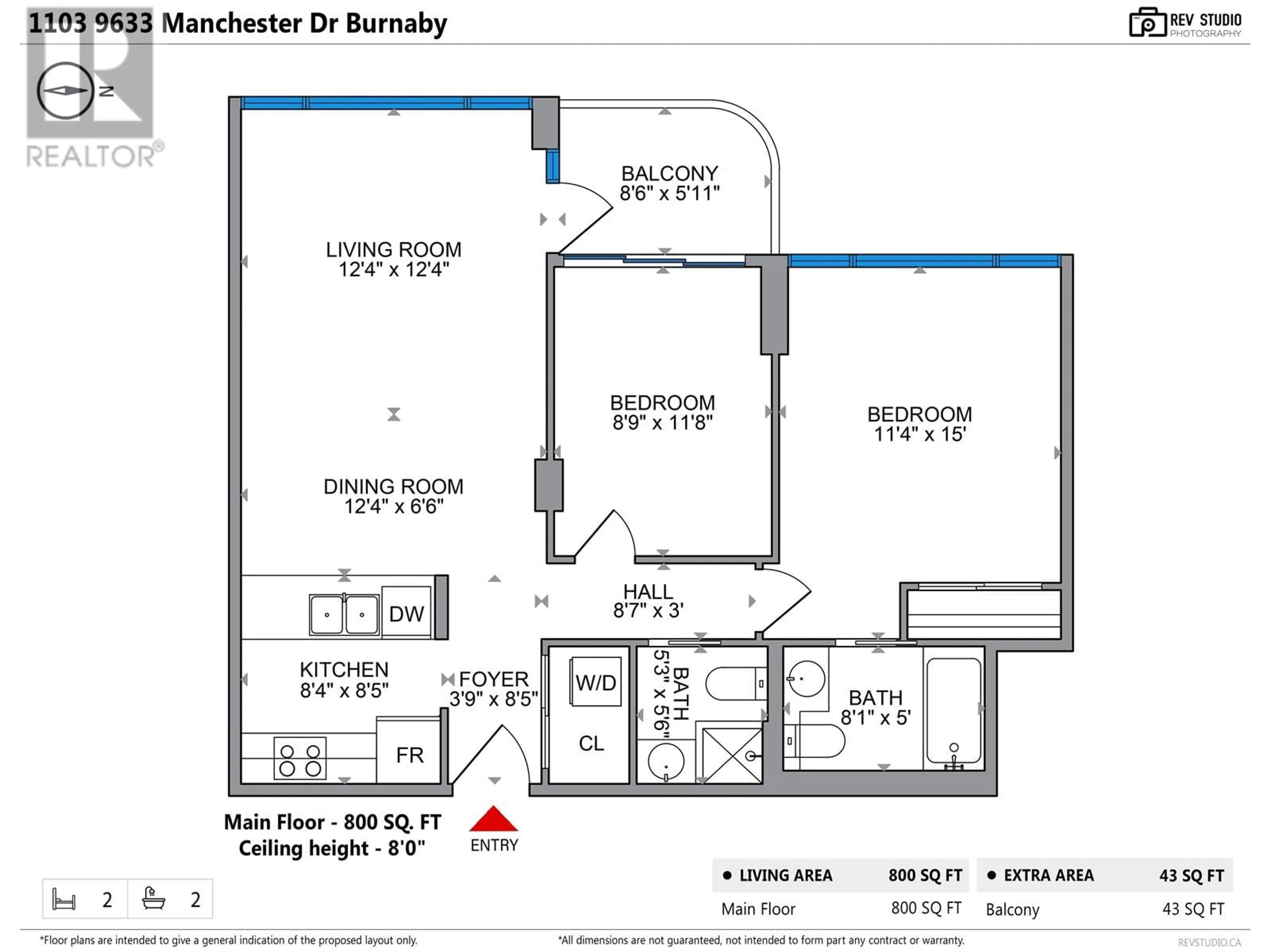 Floor plan for 1103 9633 MANCHESTER DRIVE, Burnaby British Columbia V3N4Y9