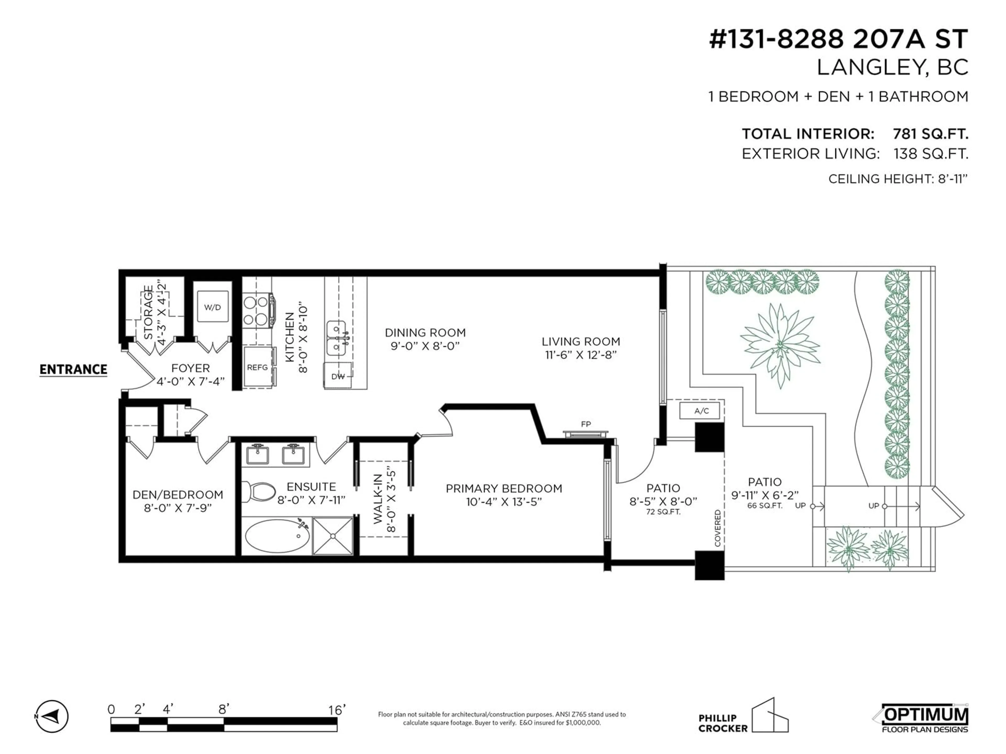 Floor plan for 131 8288 207A STREET, Langley British Columbia V2Y0L2