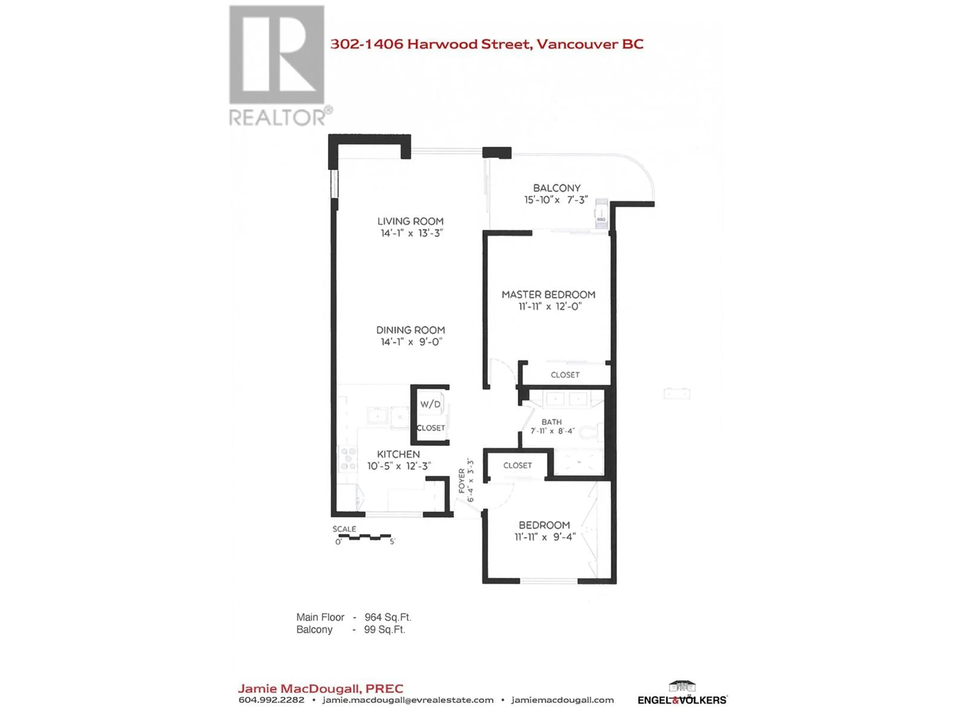 Floor plan for 302 1406 HARWOOD STREET, Vancouver British Columbia V6G1X5