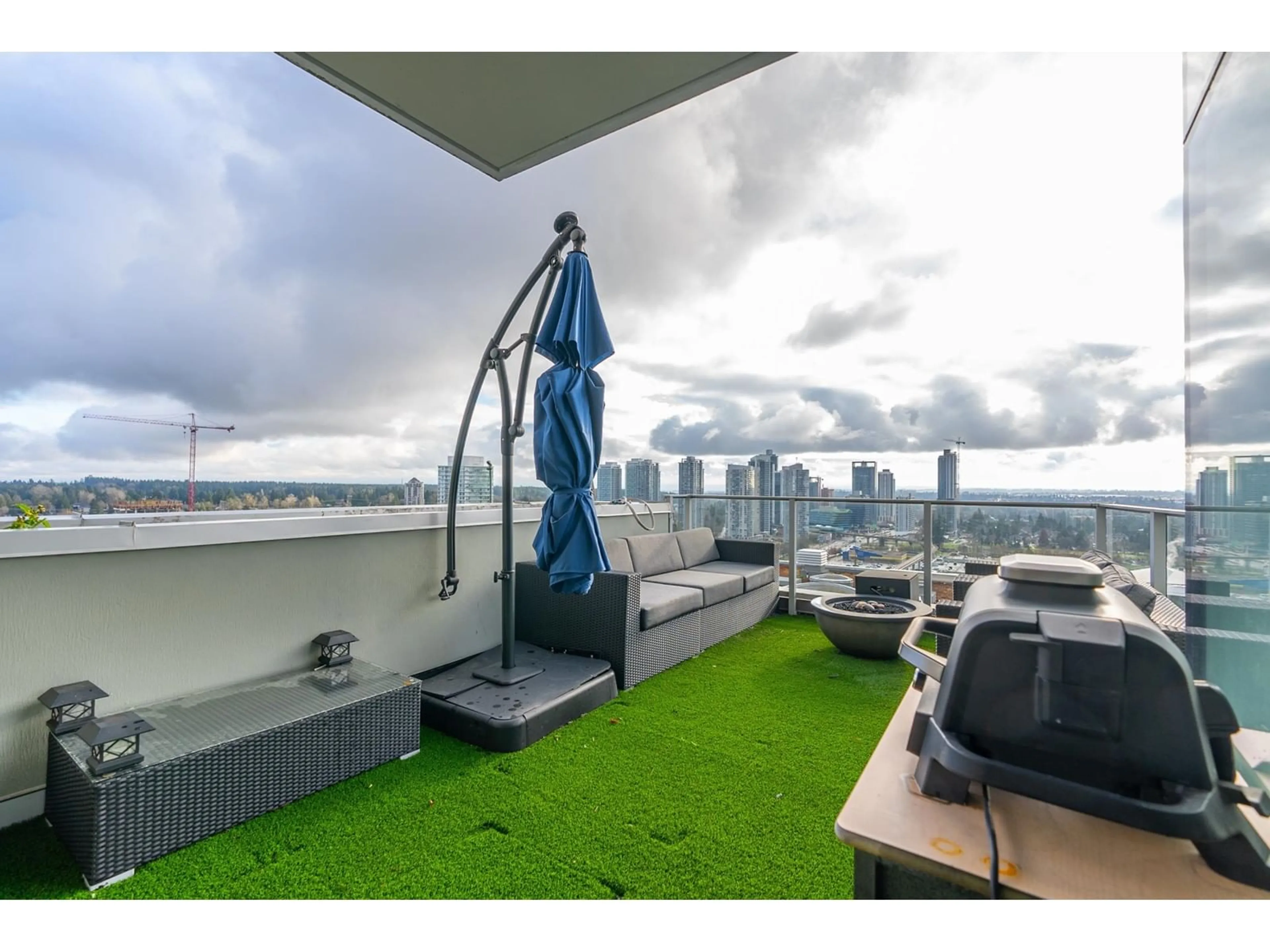 Patio, city buildings view from balcony for 2506 13495 CENTRAL AVENUE, Surrey British Columbia V3T0K2