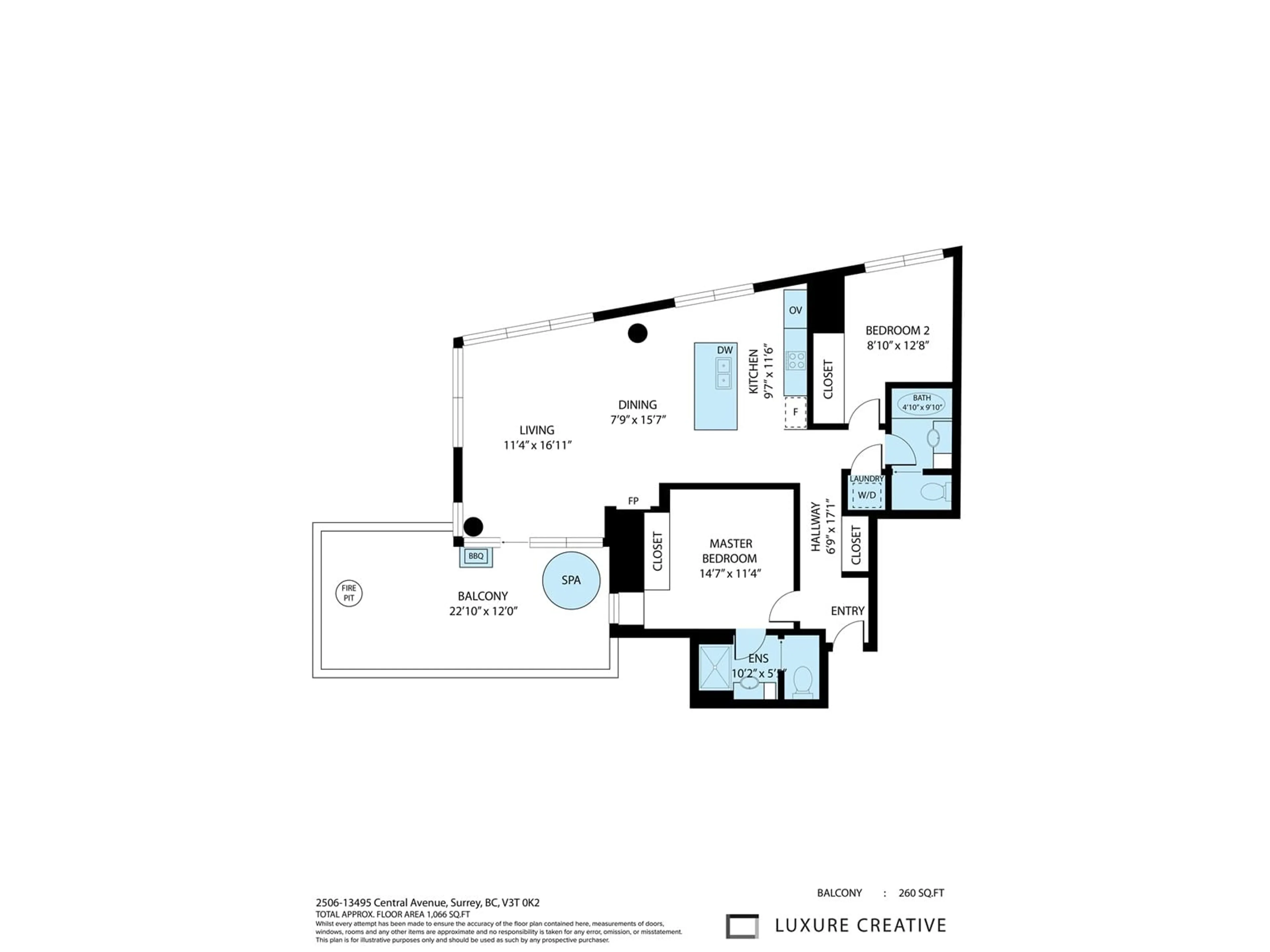 Floor plan for 2506 13495 CENTRAL AVENUE, Surrey British Columbia V3T0K2