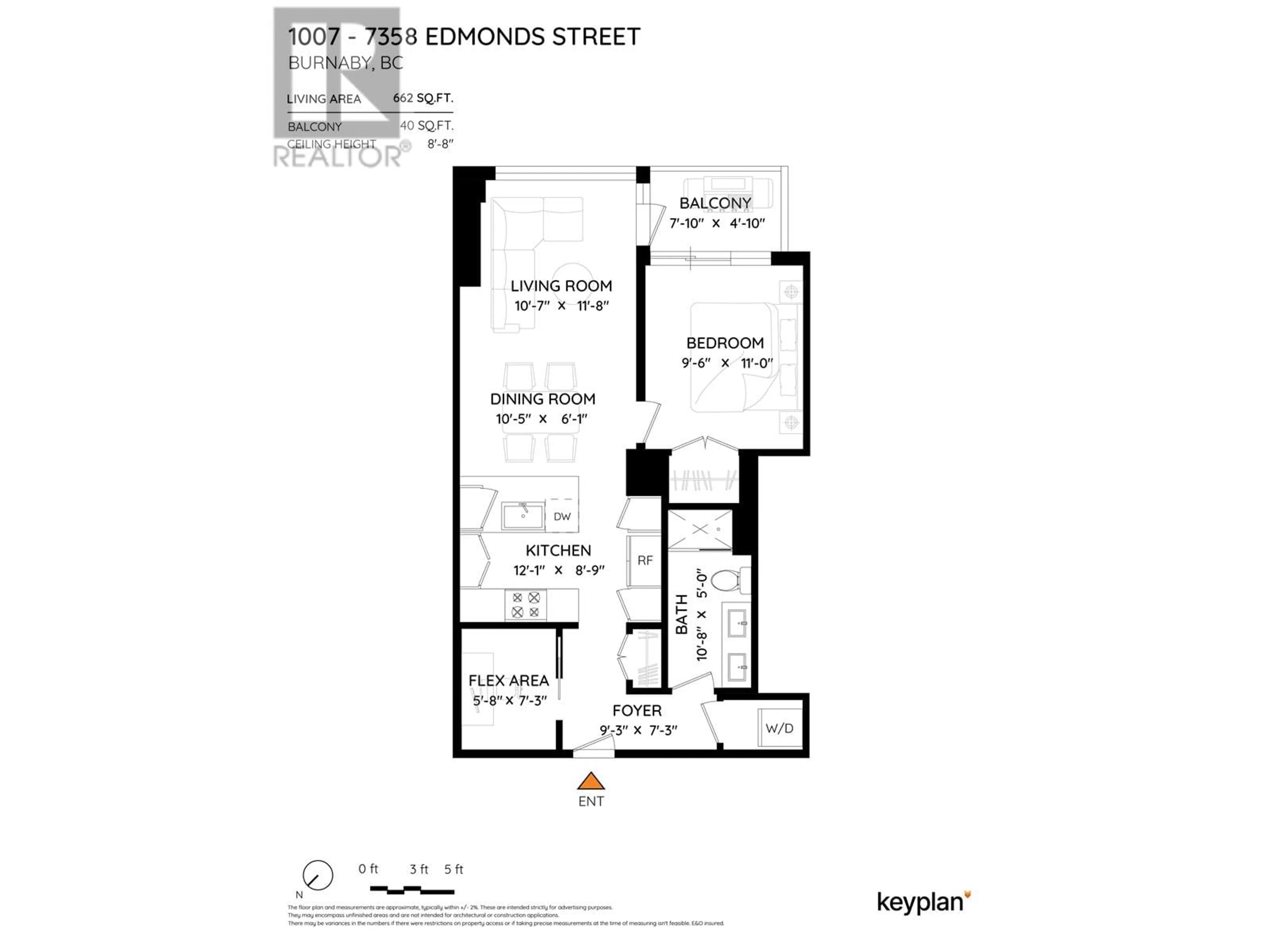 Floor plan for 1007 7358 EDMONDS STREET, Burnaby British Columbia V3N0H1