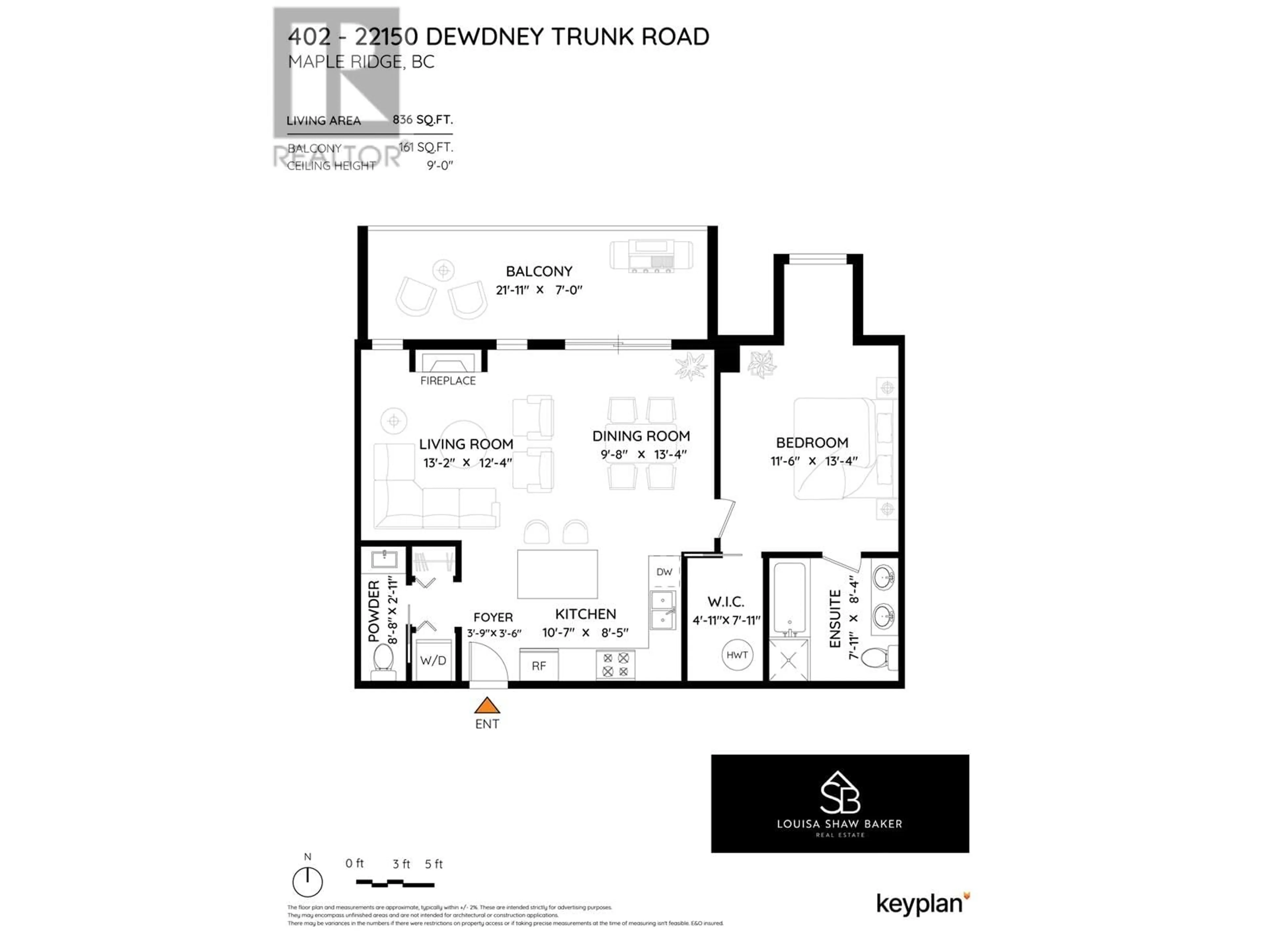 Floor plan for 402 22150 DEWDNEY TRUNK ROAD, Maple Ridge British Columbia V2X3H6