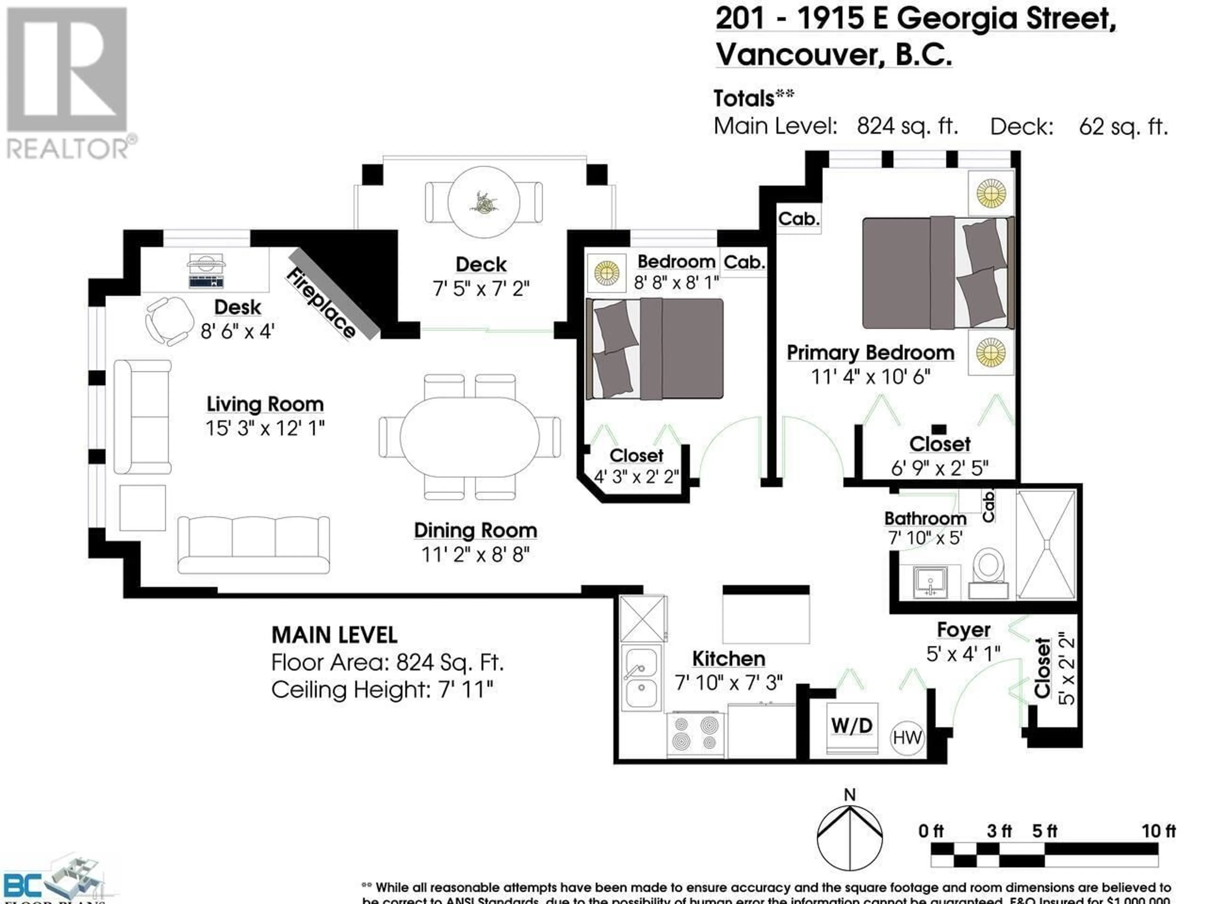 Floor plan for 201 1915 E GEORGIA STREET, Vancouver British Columbia V5L2B7