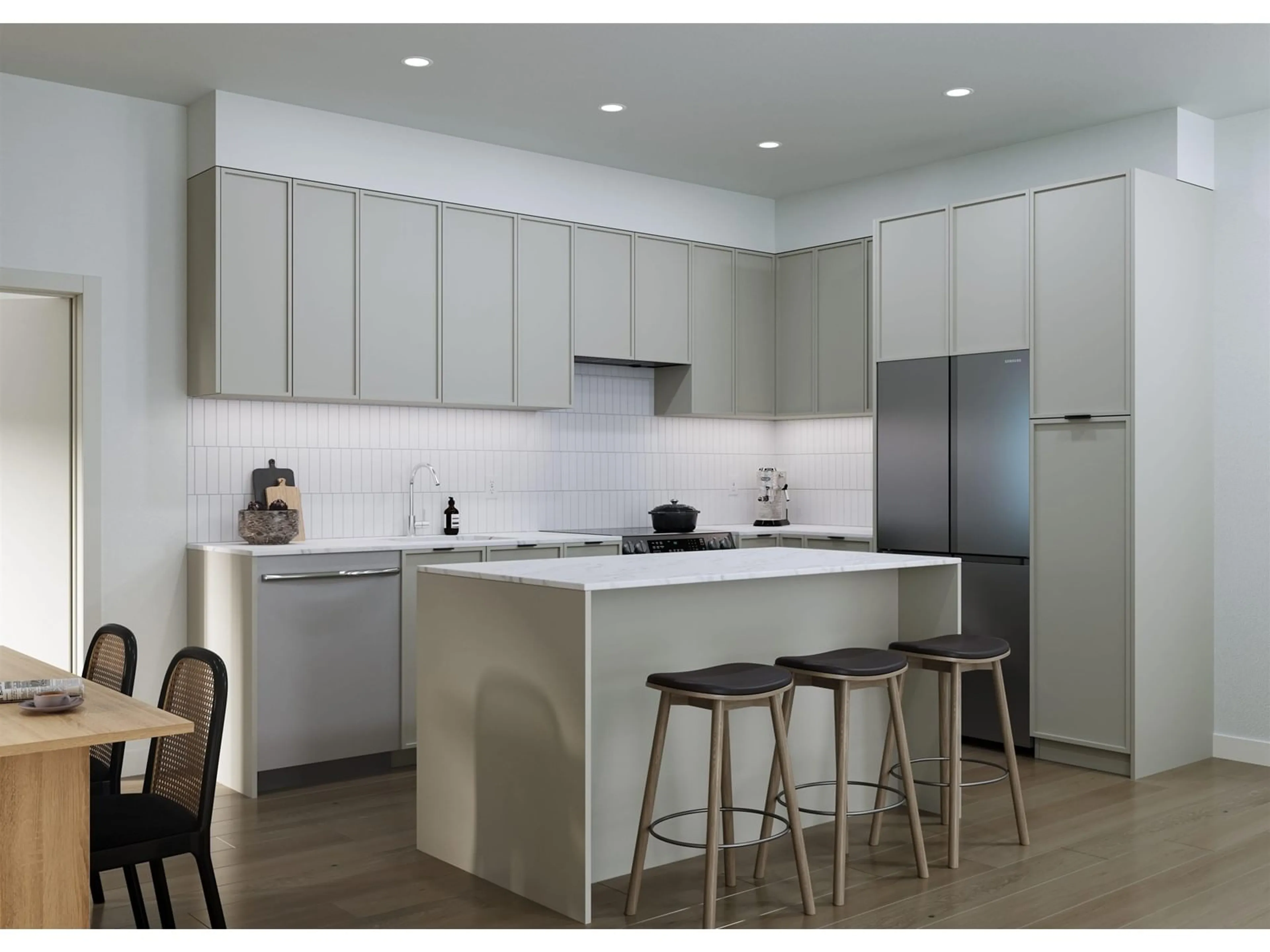 Contemporary kitchen, ceramic/tile floor for 307 - 19952 79A, Langley British Columbia V2Y1S3