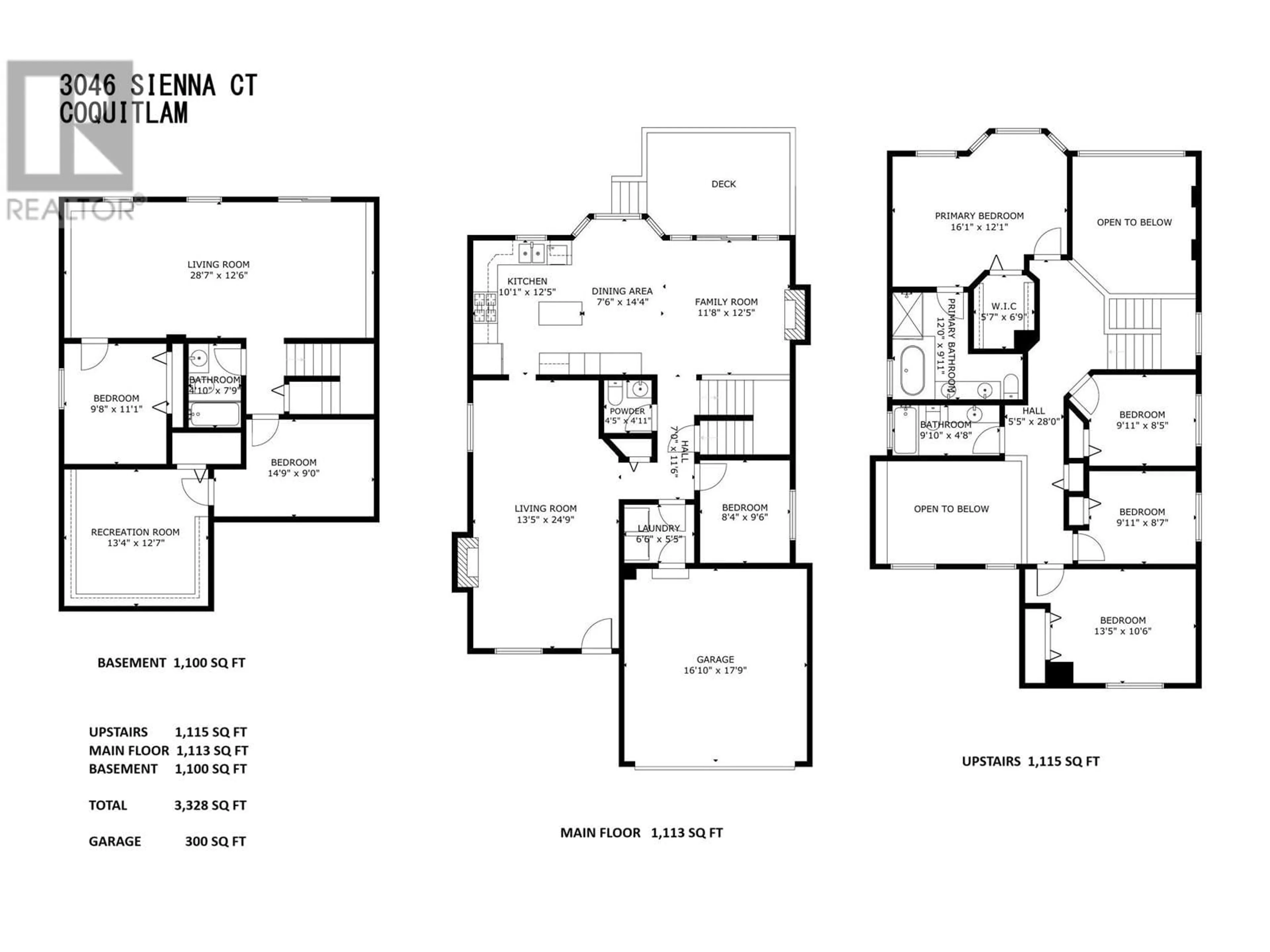 Floor plan for 3046 SIENNA COURT, Coquitlam British Columbia V3E3N7